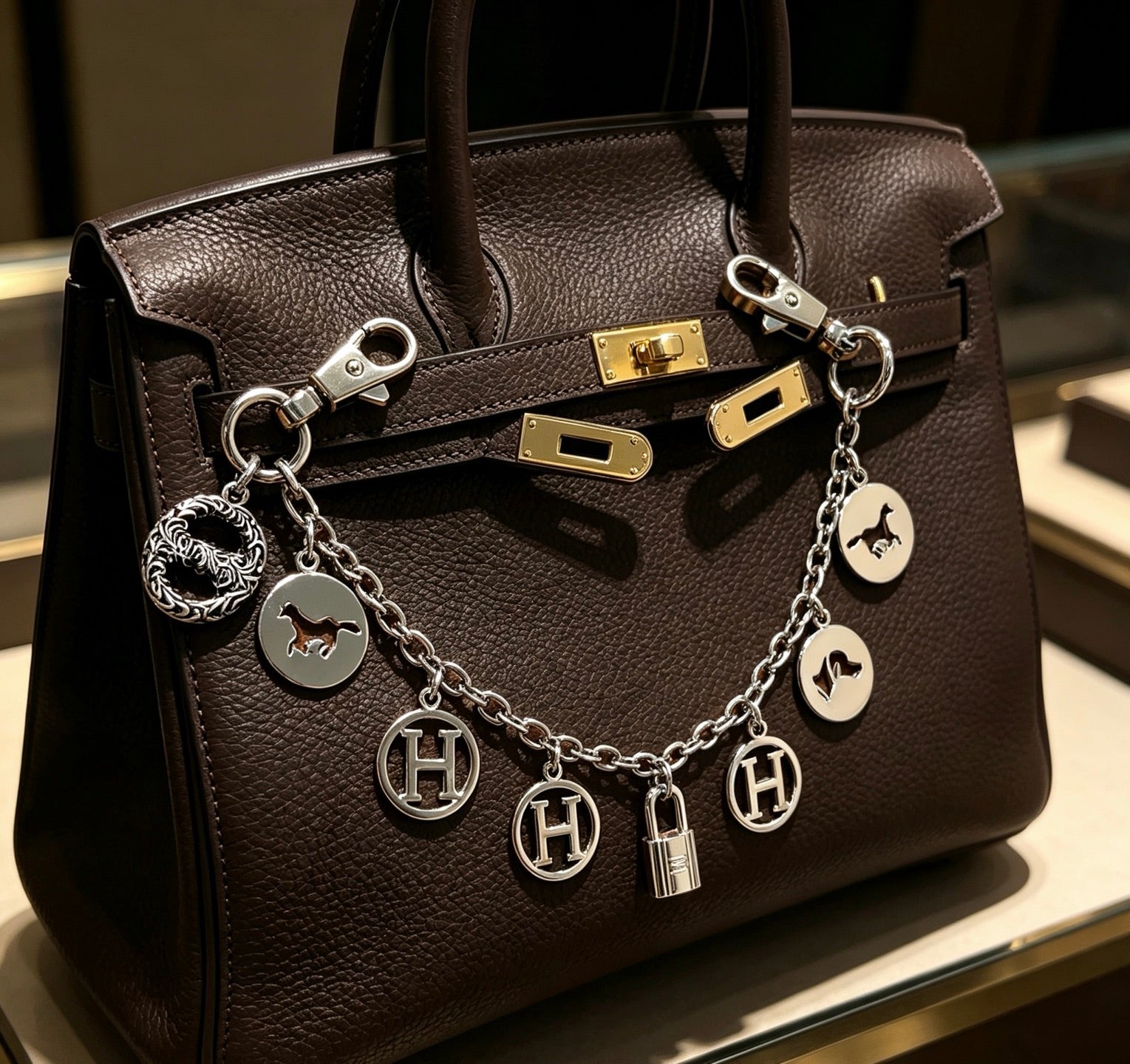 Hermes Breloque Olga Silver Metal
