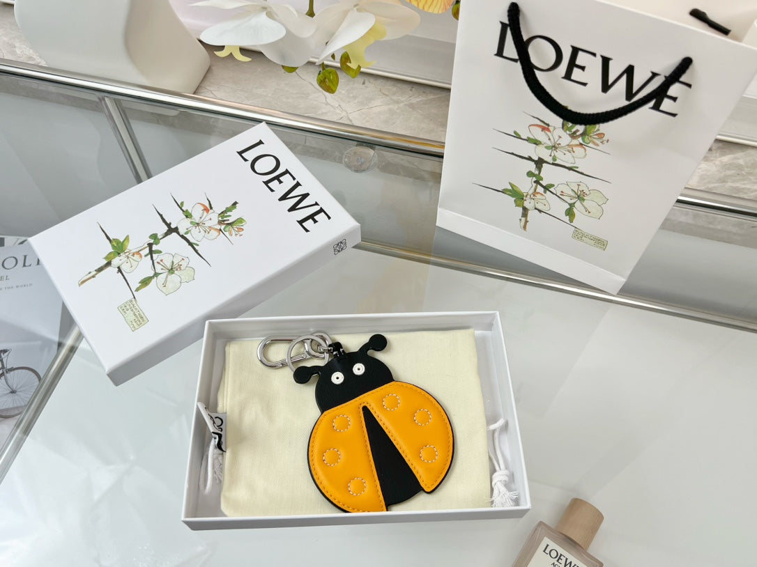 Loewe Yellow Black Beetle Charm Leather