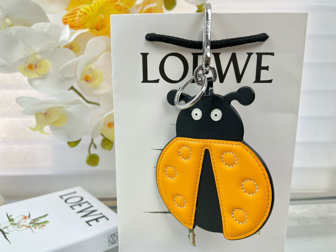 Loewe Yellow Black Beetle Charm Leather