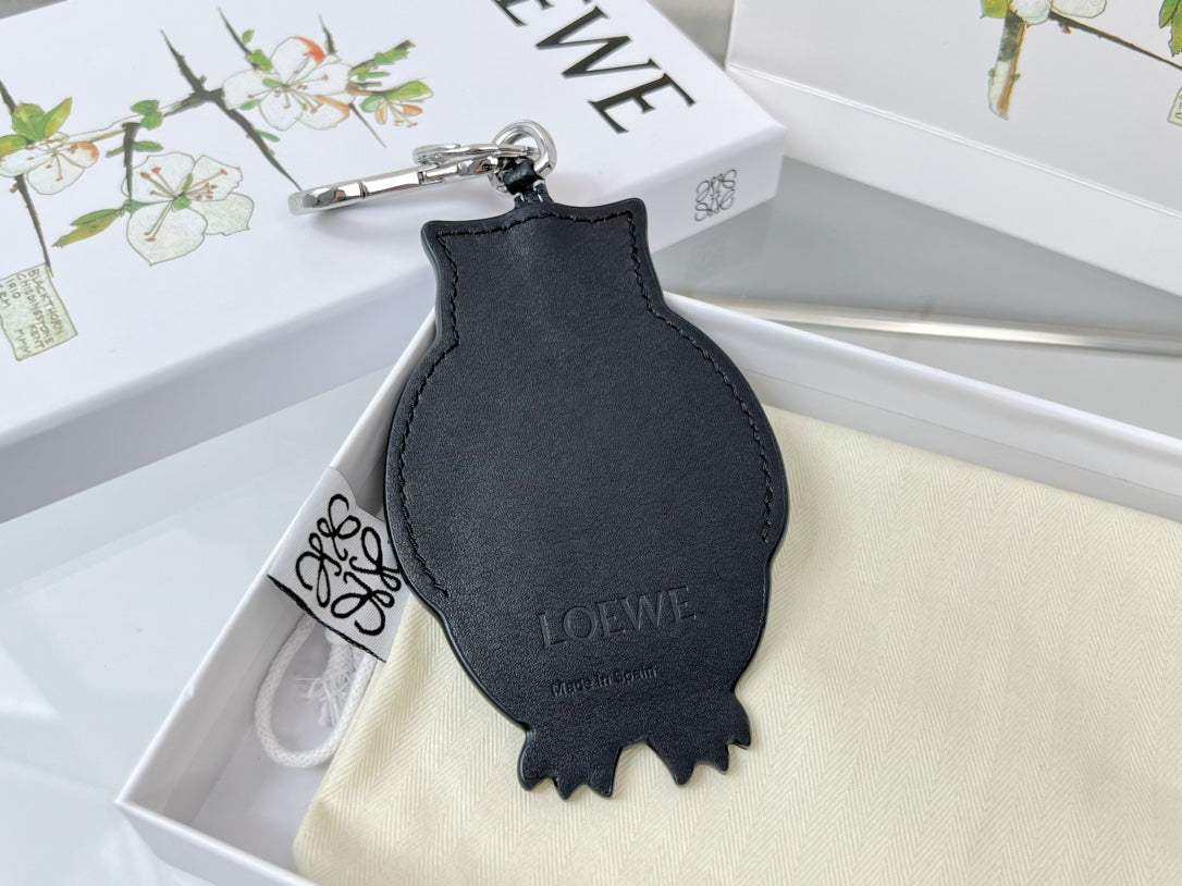 Loewe Grey Owl Charm Leather