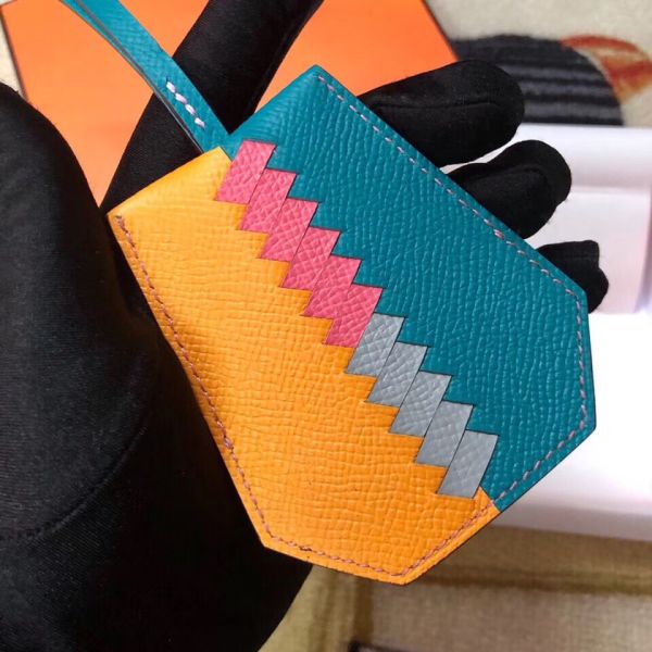 HM Clochette Cles Grand Tressage Charm In Yellow And Turquoise