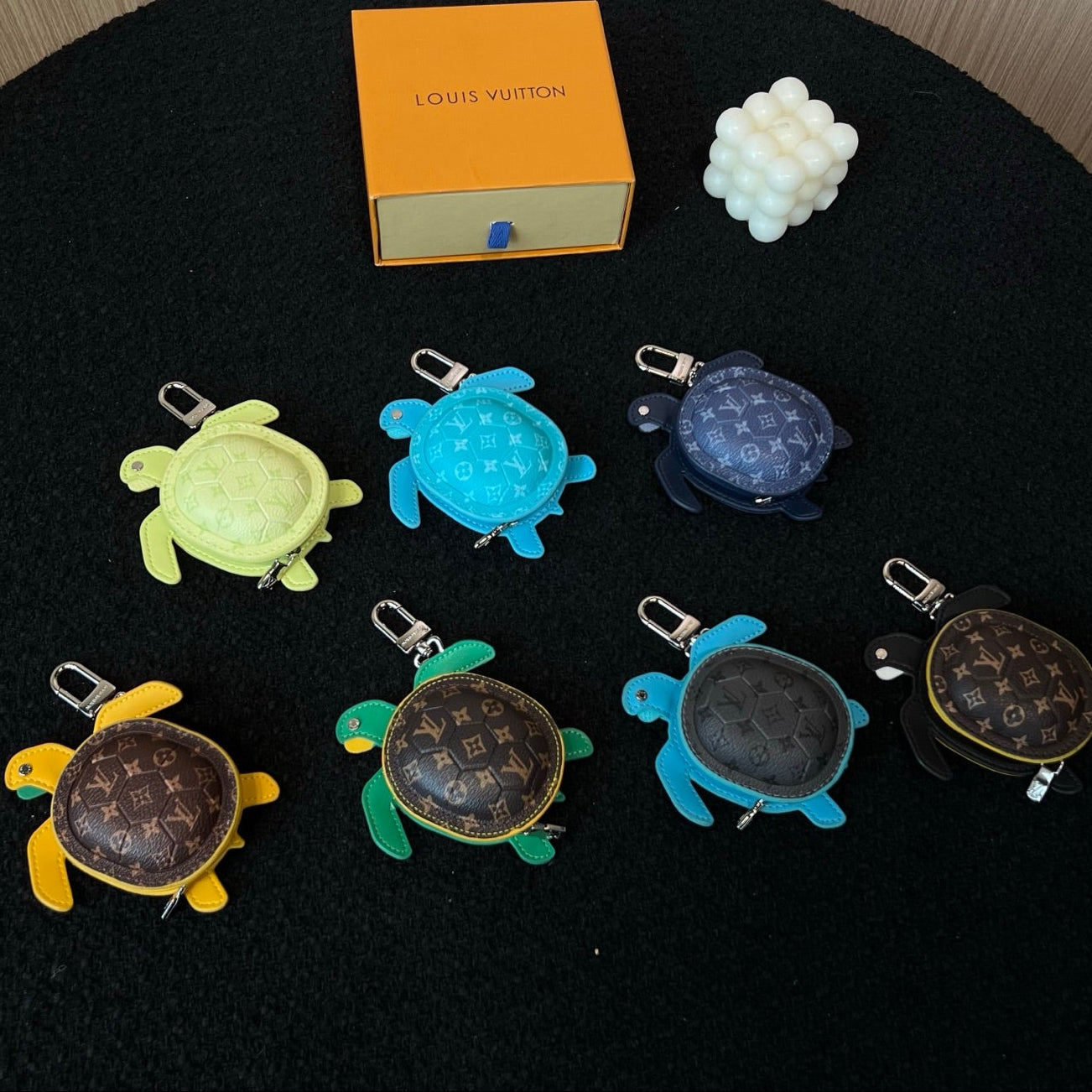 LV Turtle Pouch Bag Charm