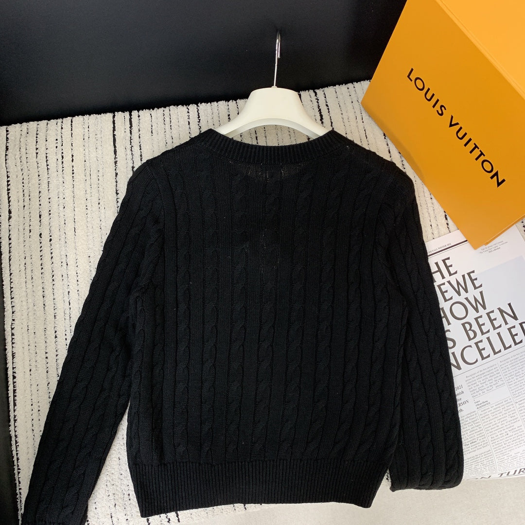 Loewe 2025 Knitted Embroidered Logo Button-Up Cardigan Wool 289130