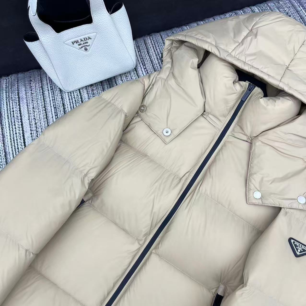 Prada 2025 Long Jacket Re-Nylon Down 322412