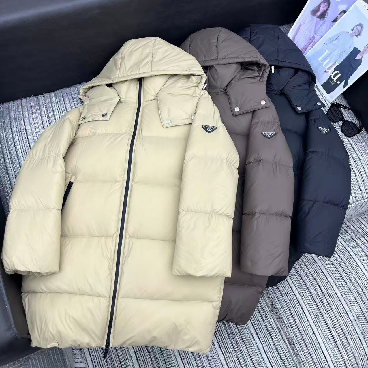 Prada 2025 Long Jacket Re-Nylon Down 322412