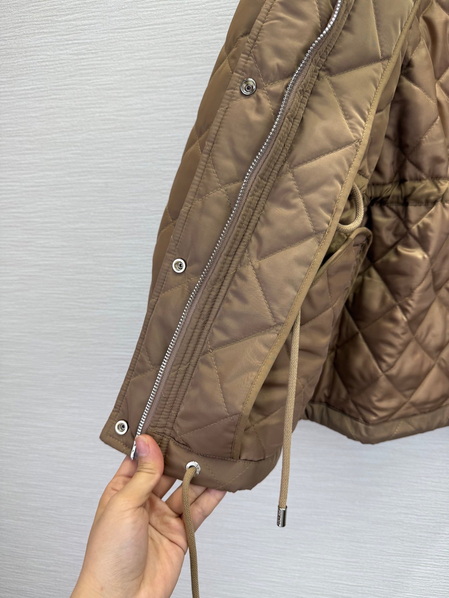 Prada 2025 Lightweight Quilted Blouson Jacket Black and Tan Re-Nylon