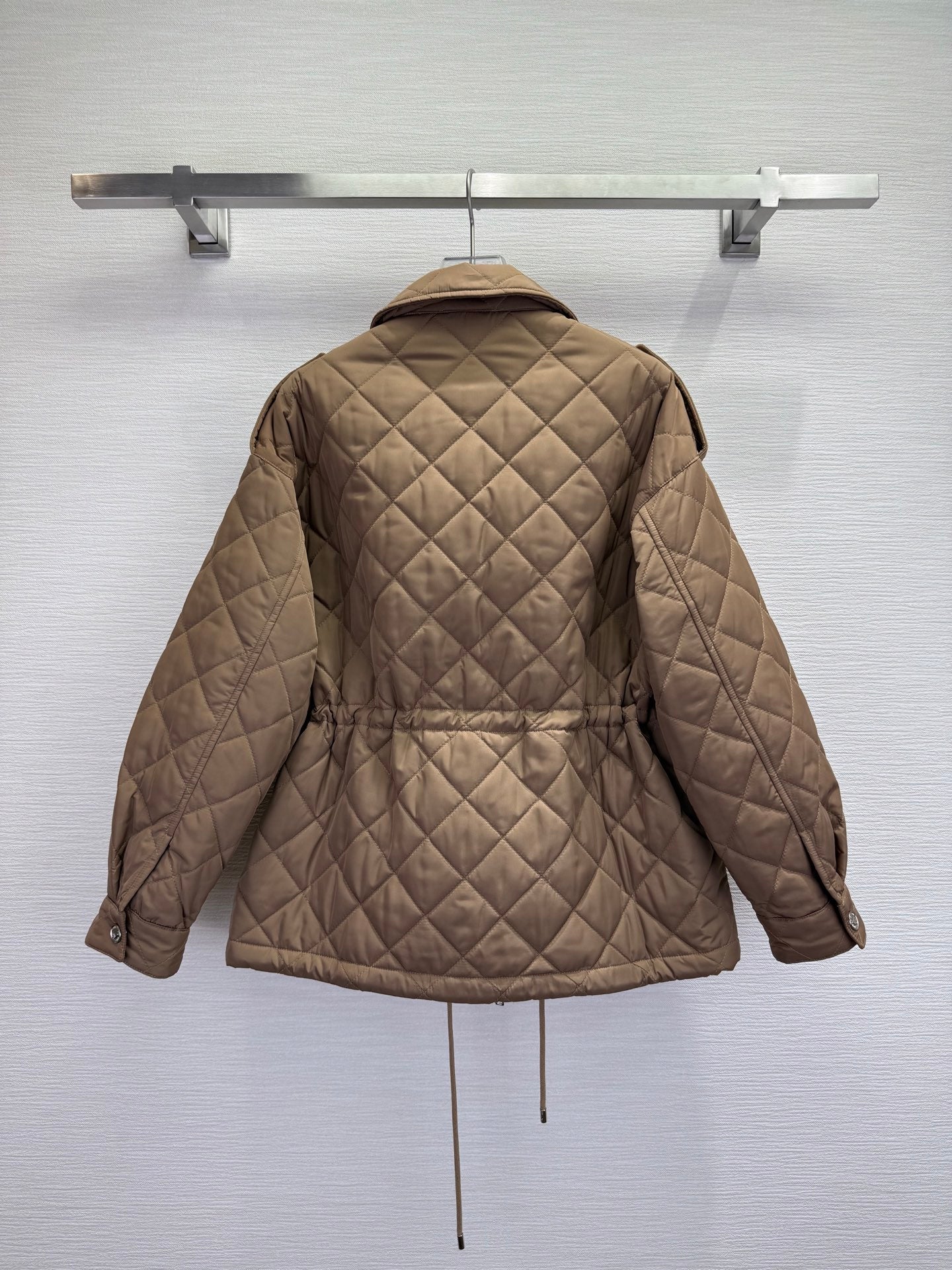 Prada 2025 Lightweight Quilted Blouson Jacket Black and Tan Re-Nylon