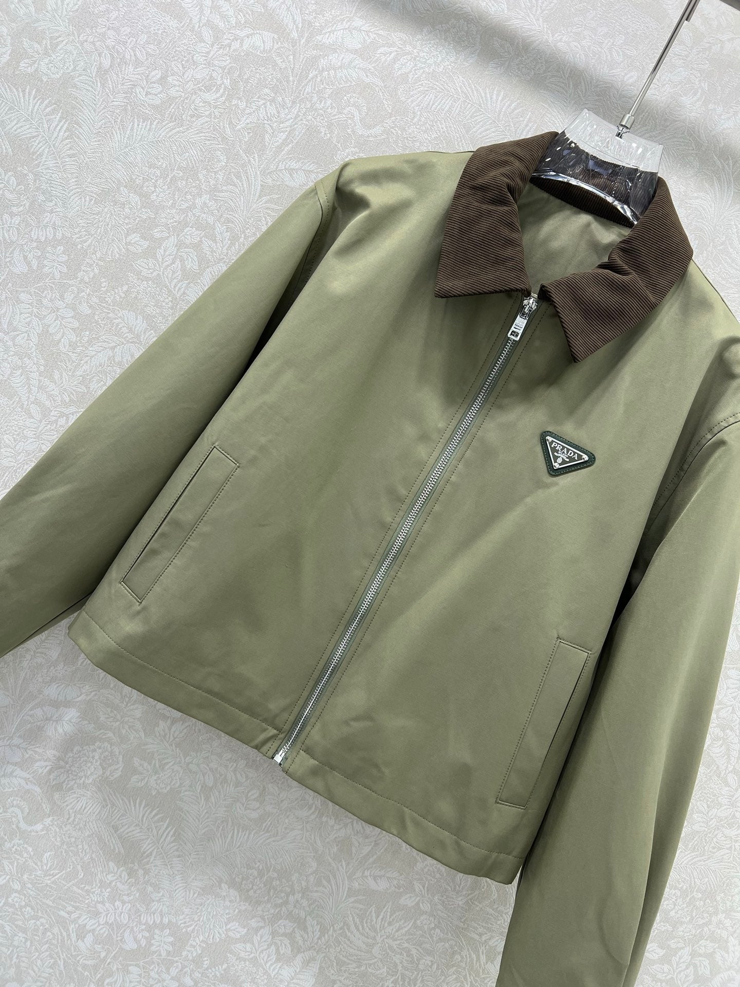 Prada 2025 Jacket Green And Beige Cotton
