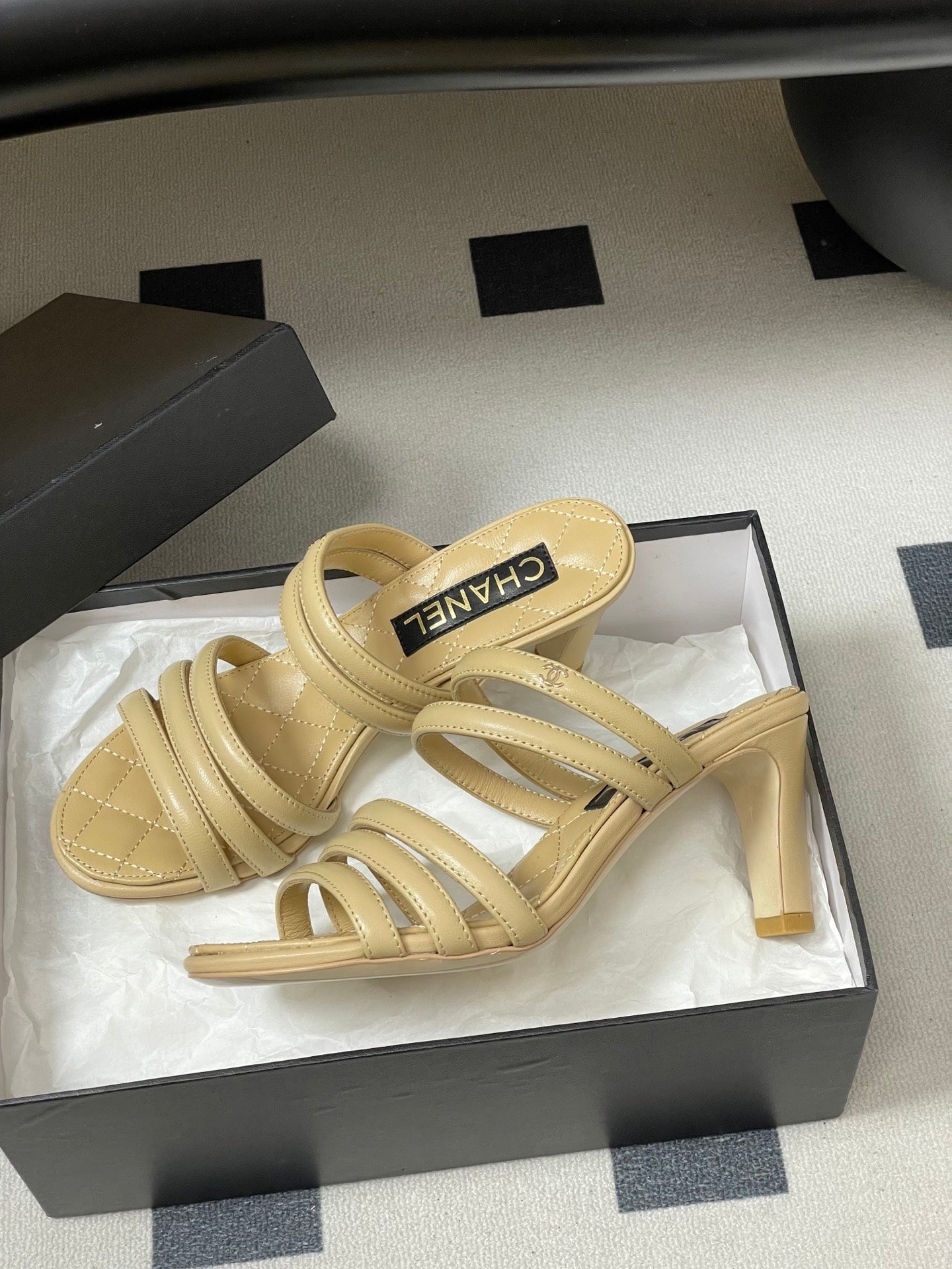 CC 26 Quilted 70mm Sandal Sheepskin 593263