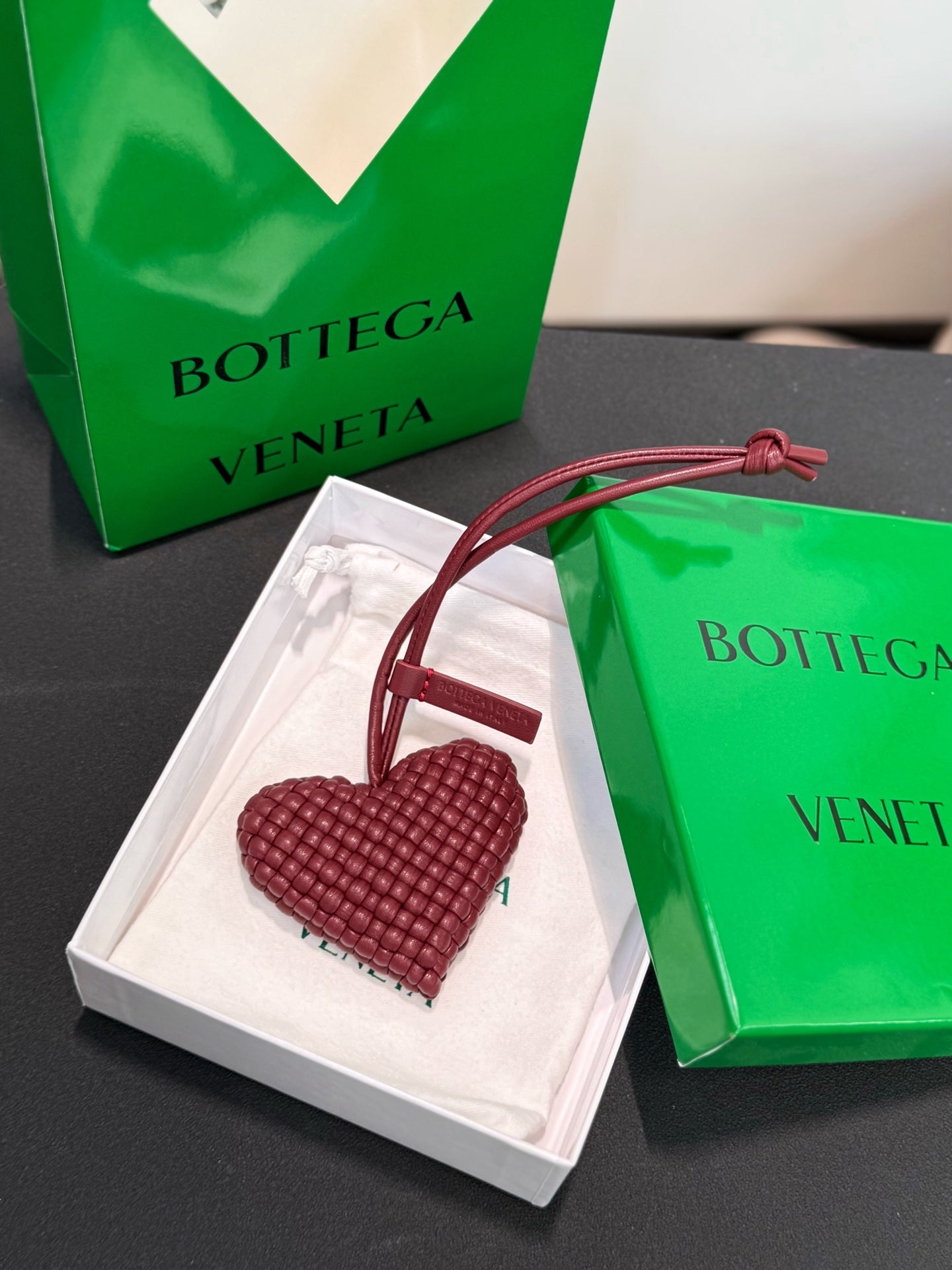 Bottega Veneta Heart Charm Lambskin