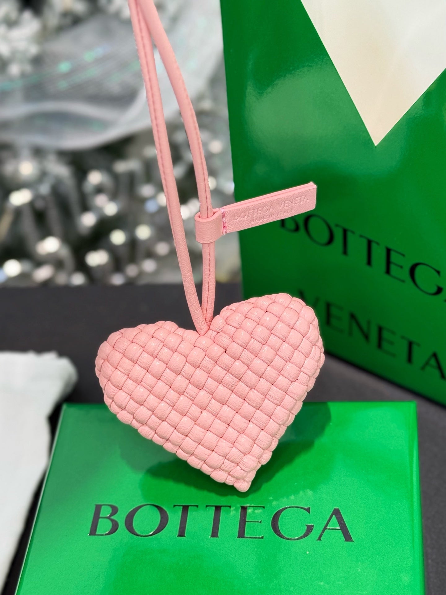 Bottega Veneta Heart Charm Lambskin