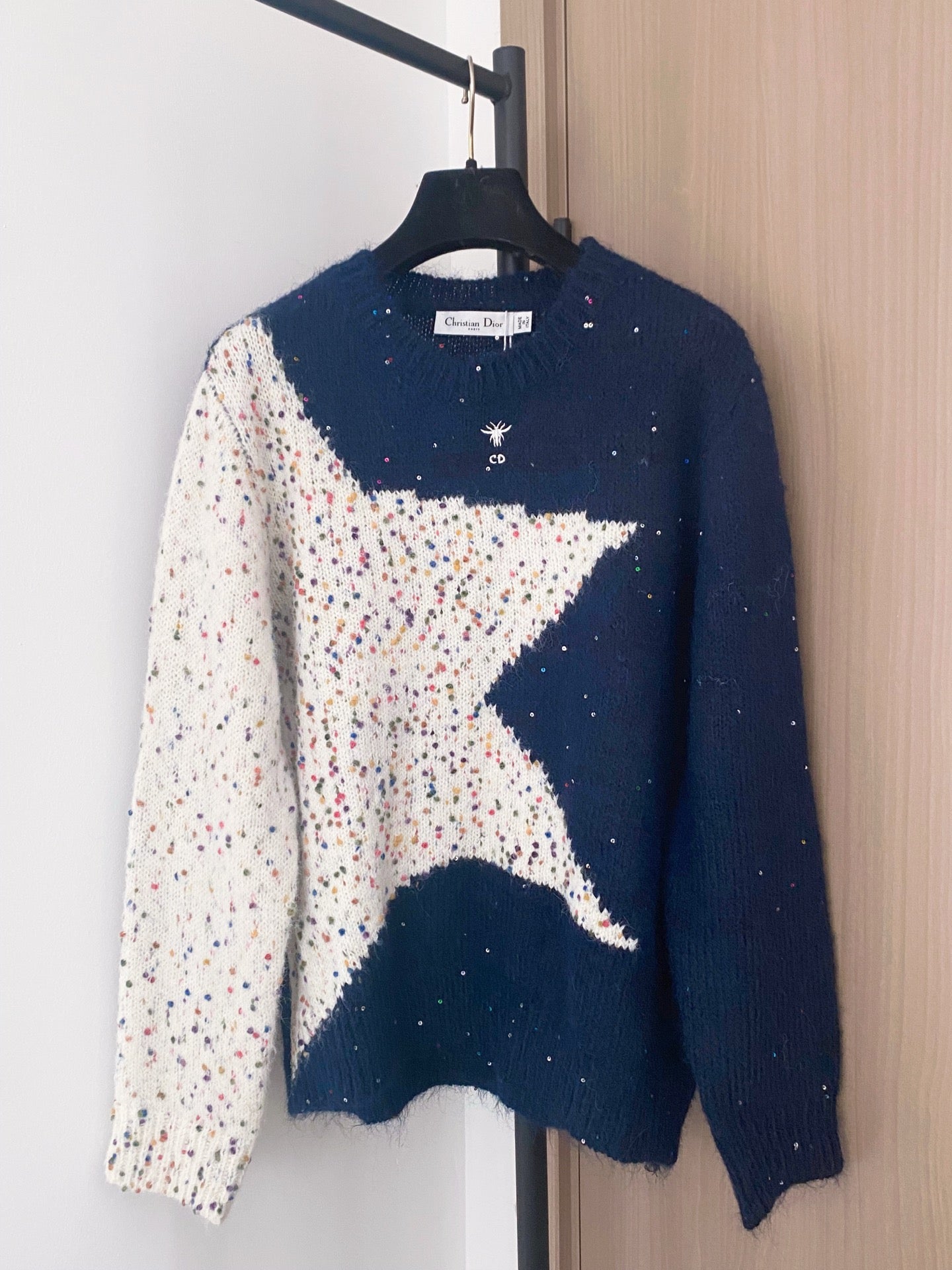 Dior 2025 Star Sweater Red and Blue Wool