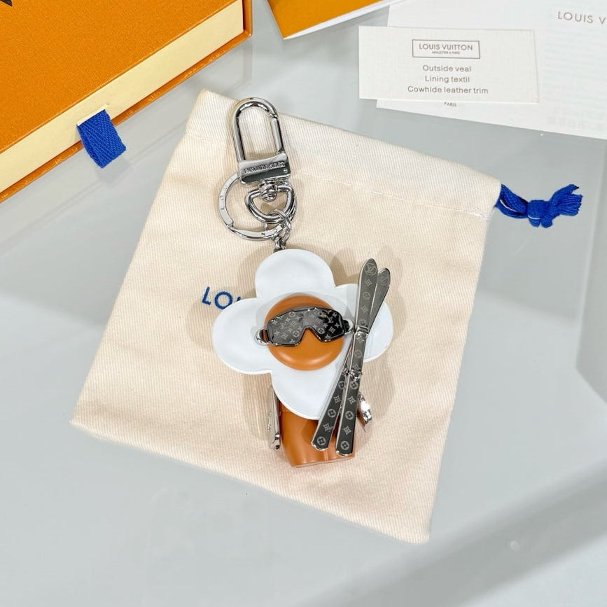 LV Vivienne On The Slopes Charm Camel White Leather