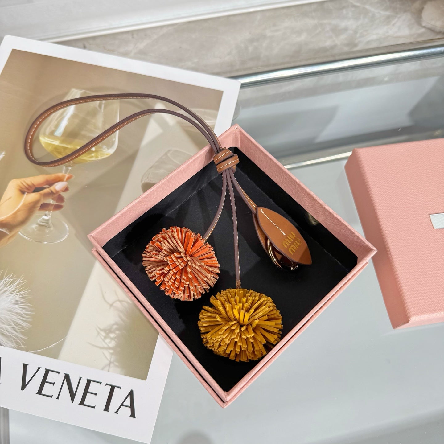 Miu Miu Trick keyring Calfskin Bag Charm