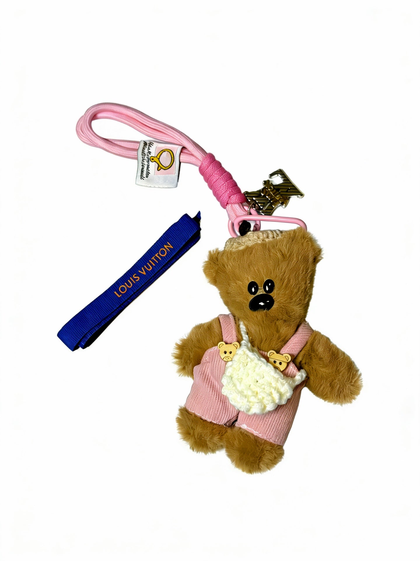LV Plush Bear Black and Pink Charm