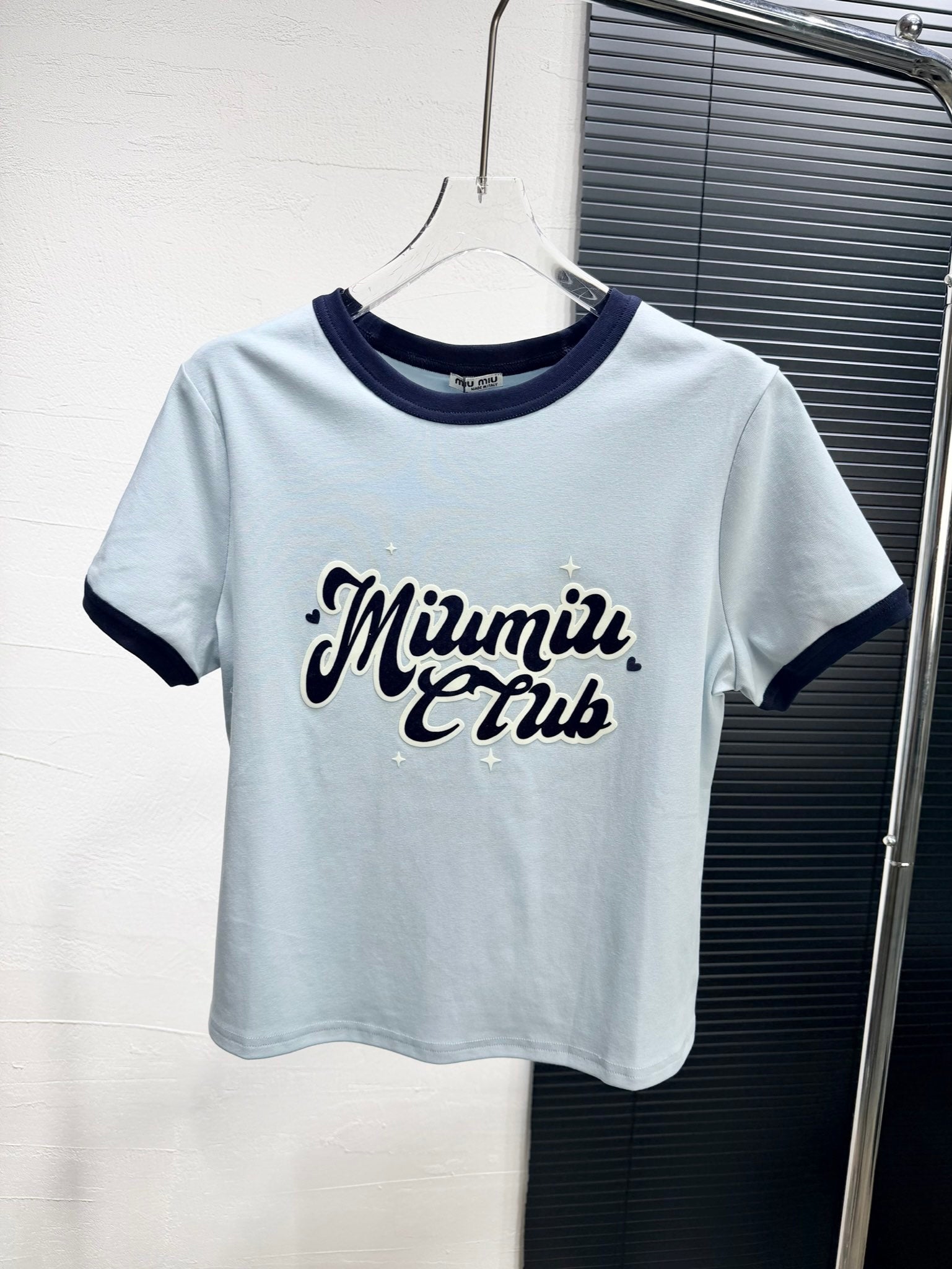 Miumiu 2026 T-shirt Blue and Pink Cotton