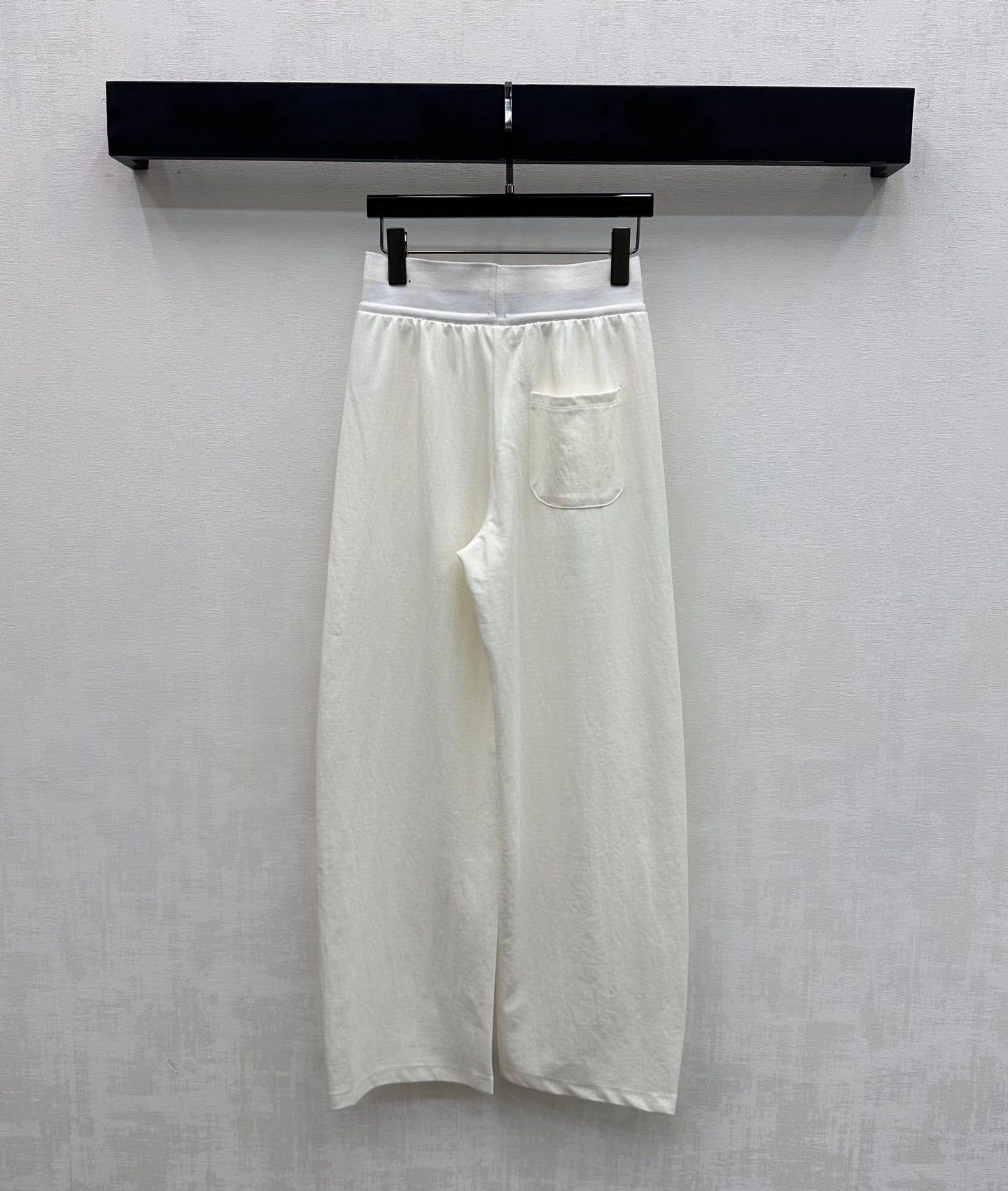 Miumiu 2026 Drawstring Webbing Pant Yellow and White Cotton Polyester