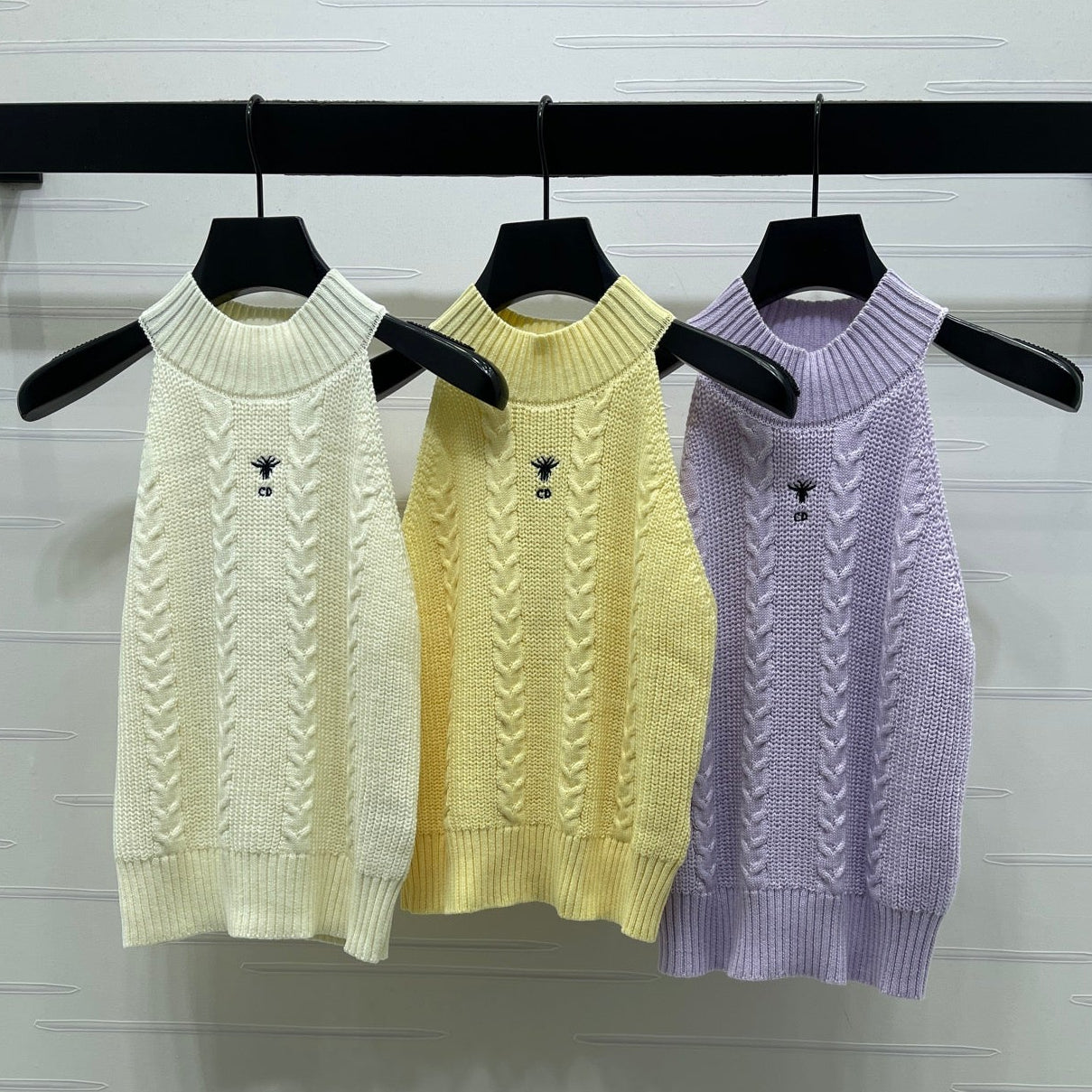 Dior 2026 Cable Knit Halter Neck Vest Wool