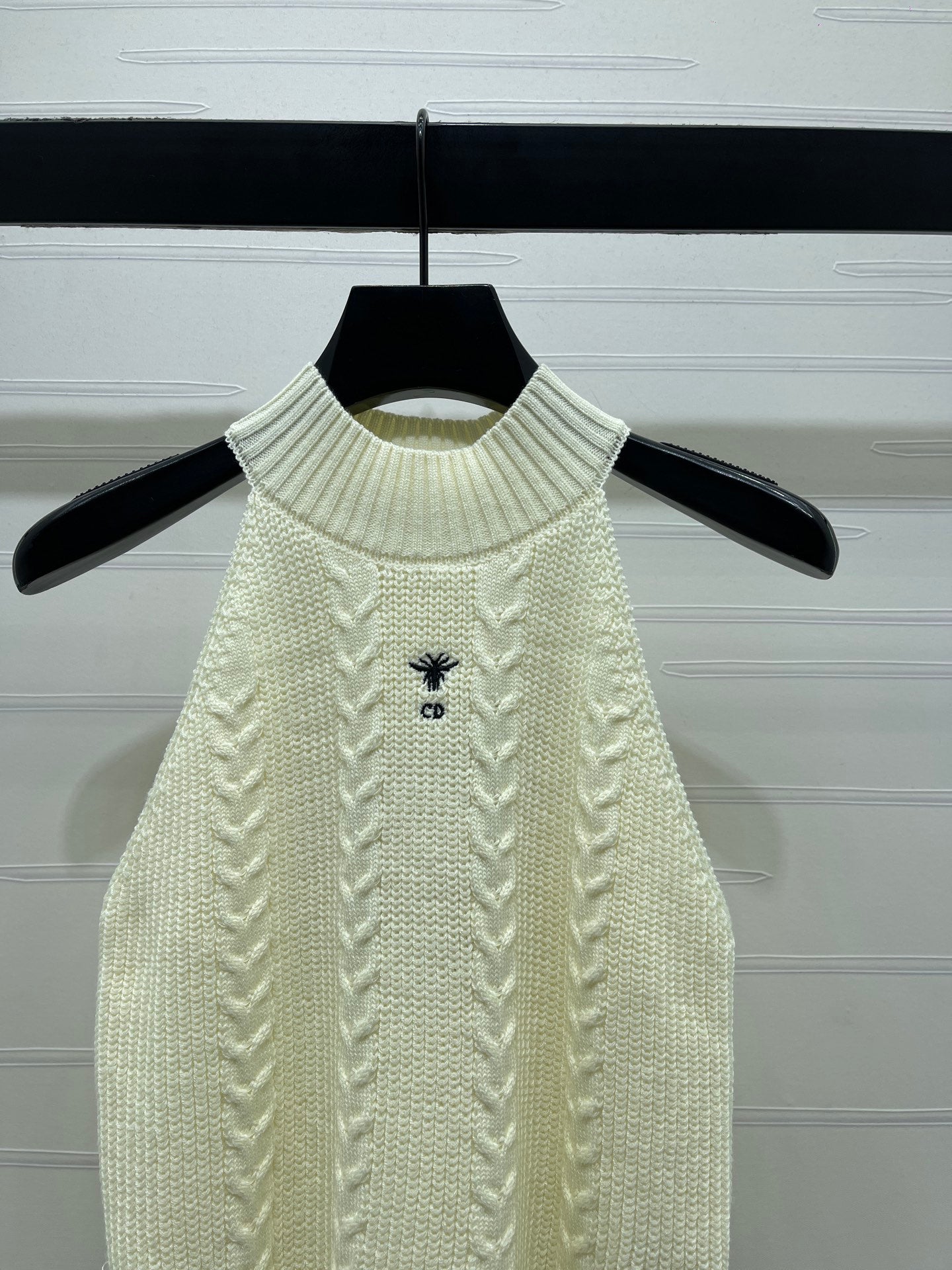Dior 2026 Cable Knit Halter Neck Vest Wool