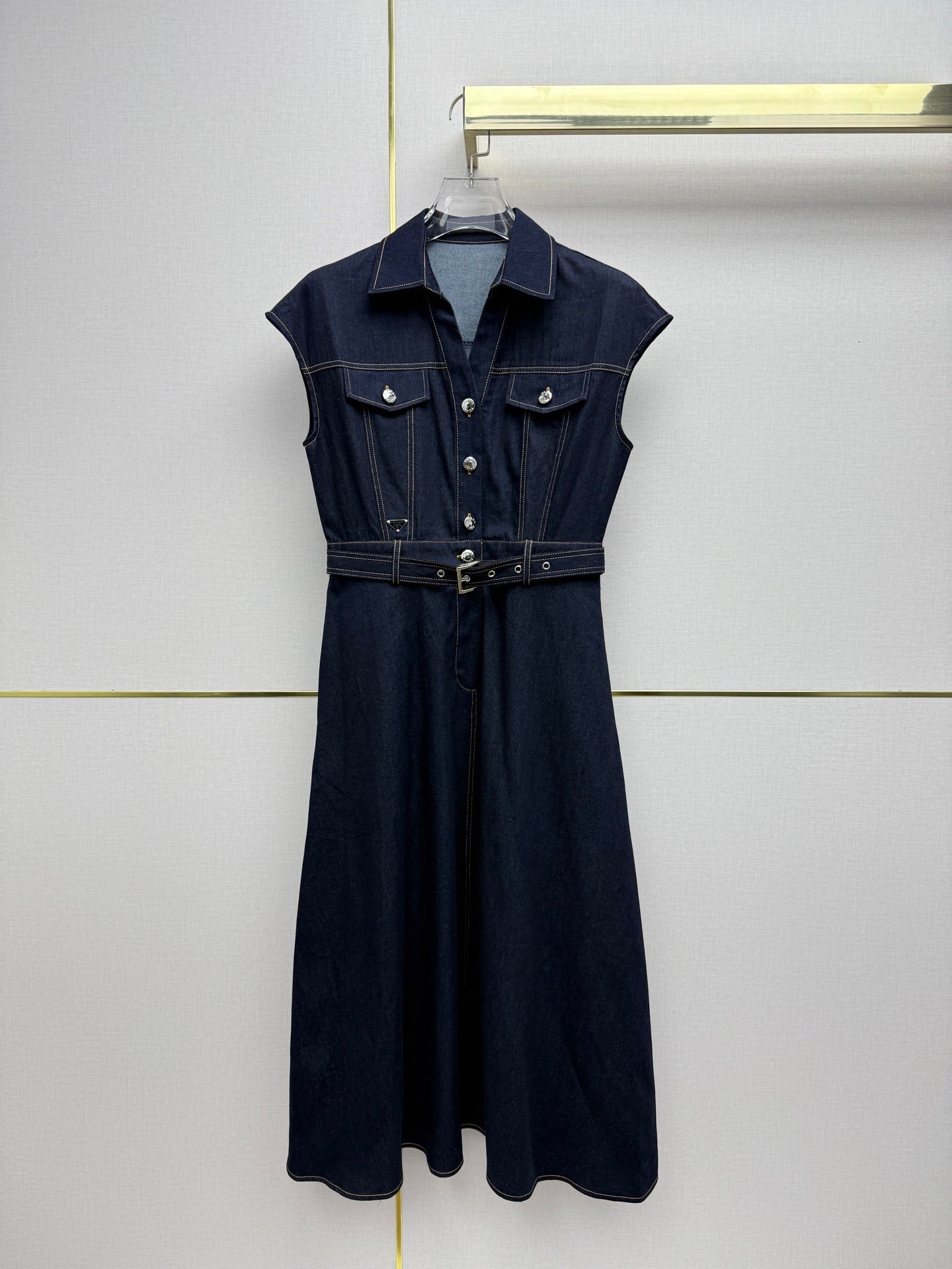 Prada 2026 Denim Dress Blue and Navy Blue Cotton 354716