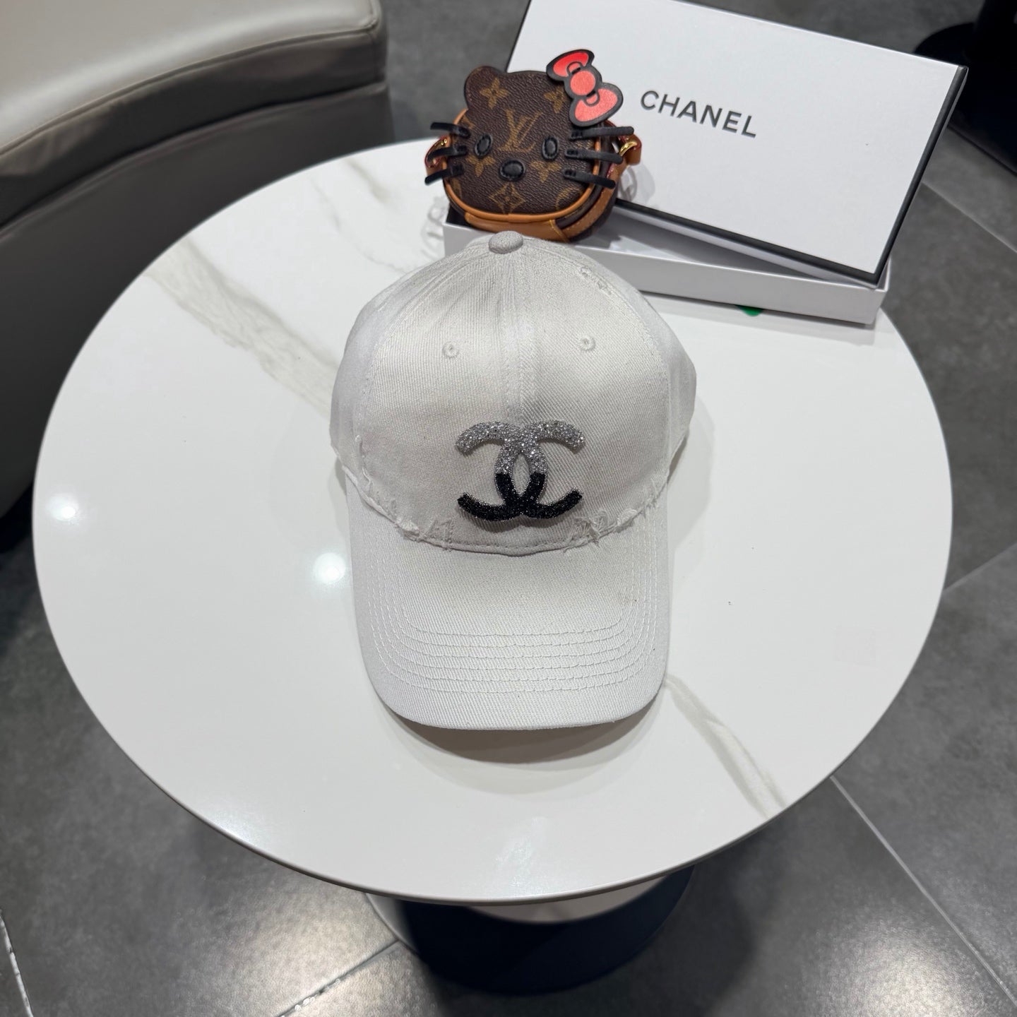 Chanel Logo Denim Cap 400805