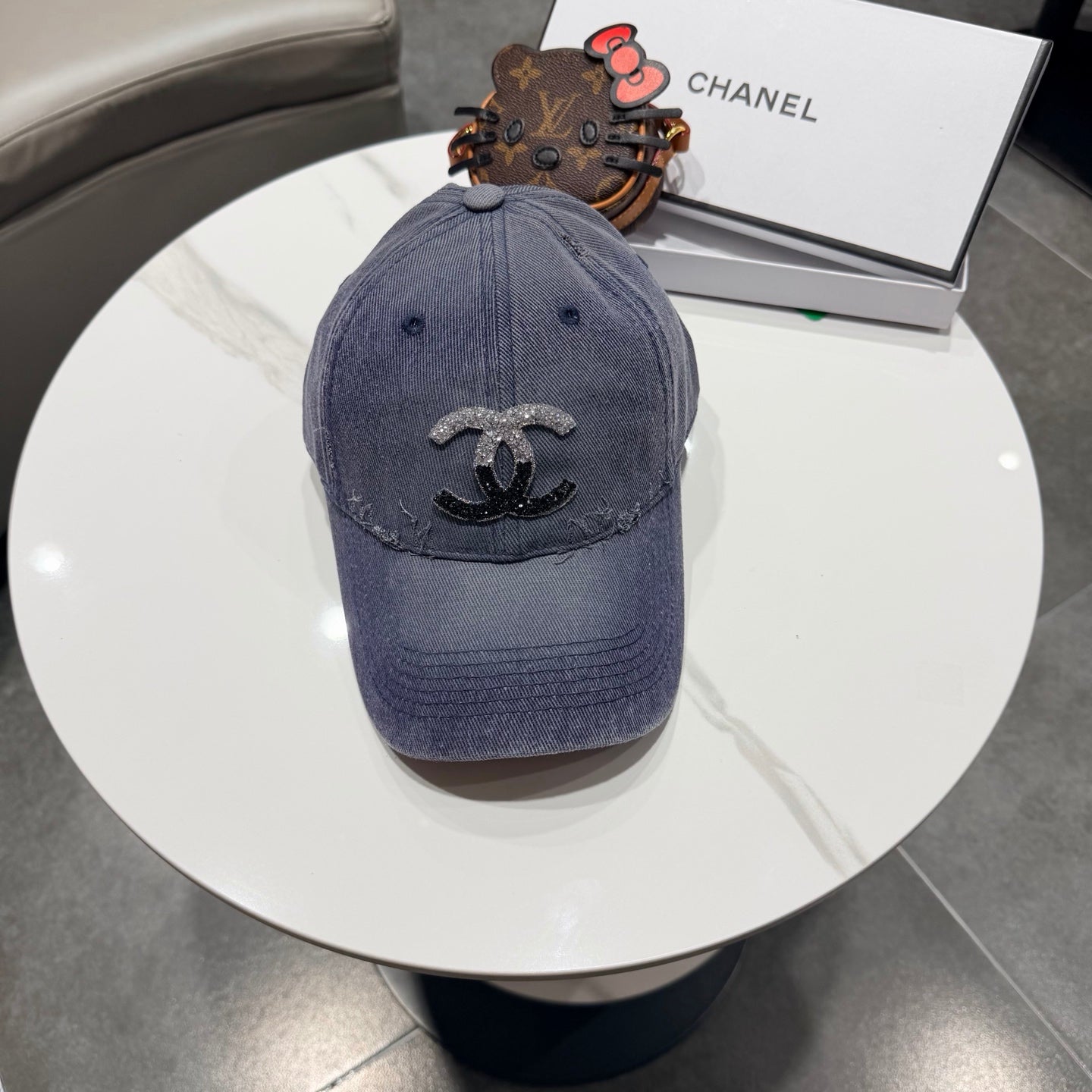 Chanel Logo Denim Cap 400805