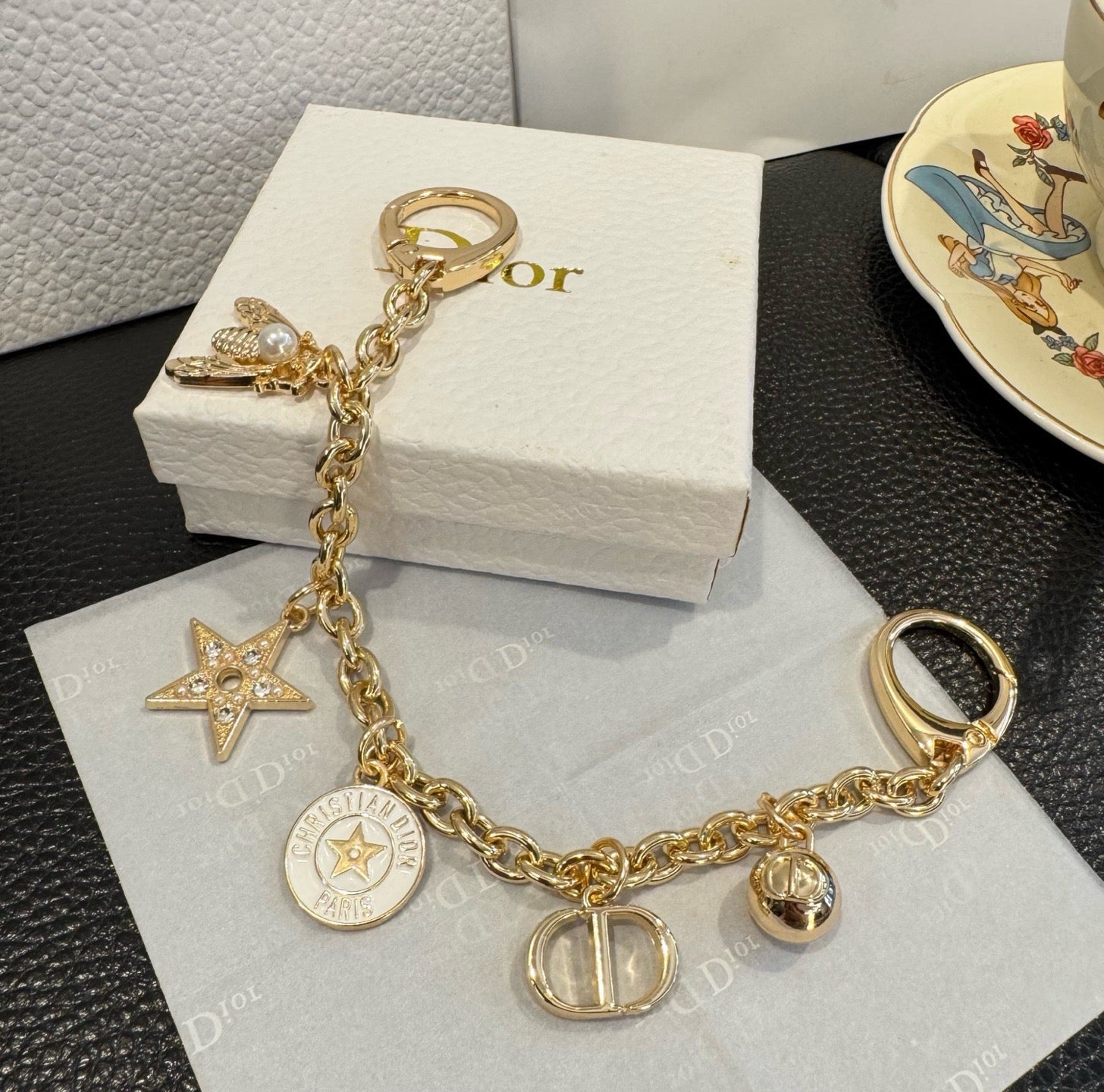 Dior Metal Charm Keychain 353620