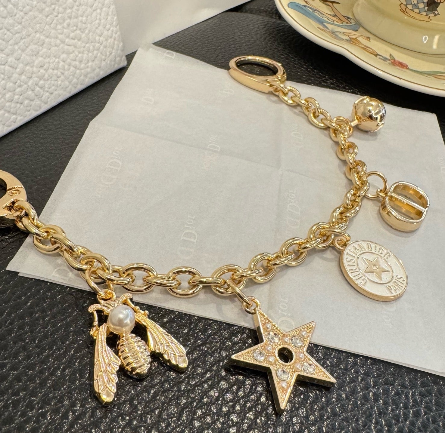 Dior Metal Charm Keychain 353620