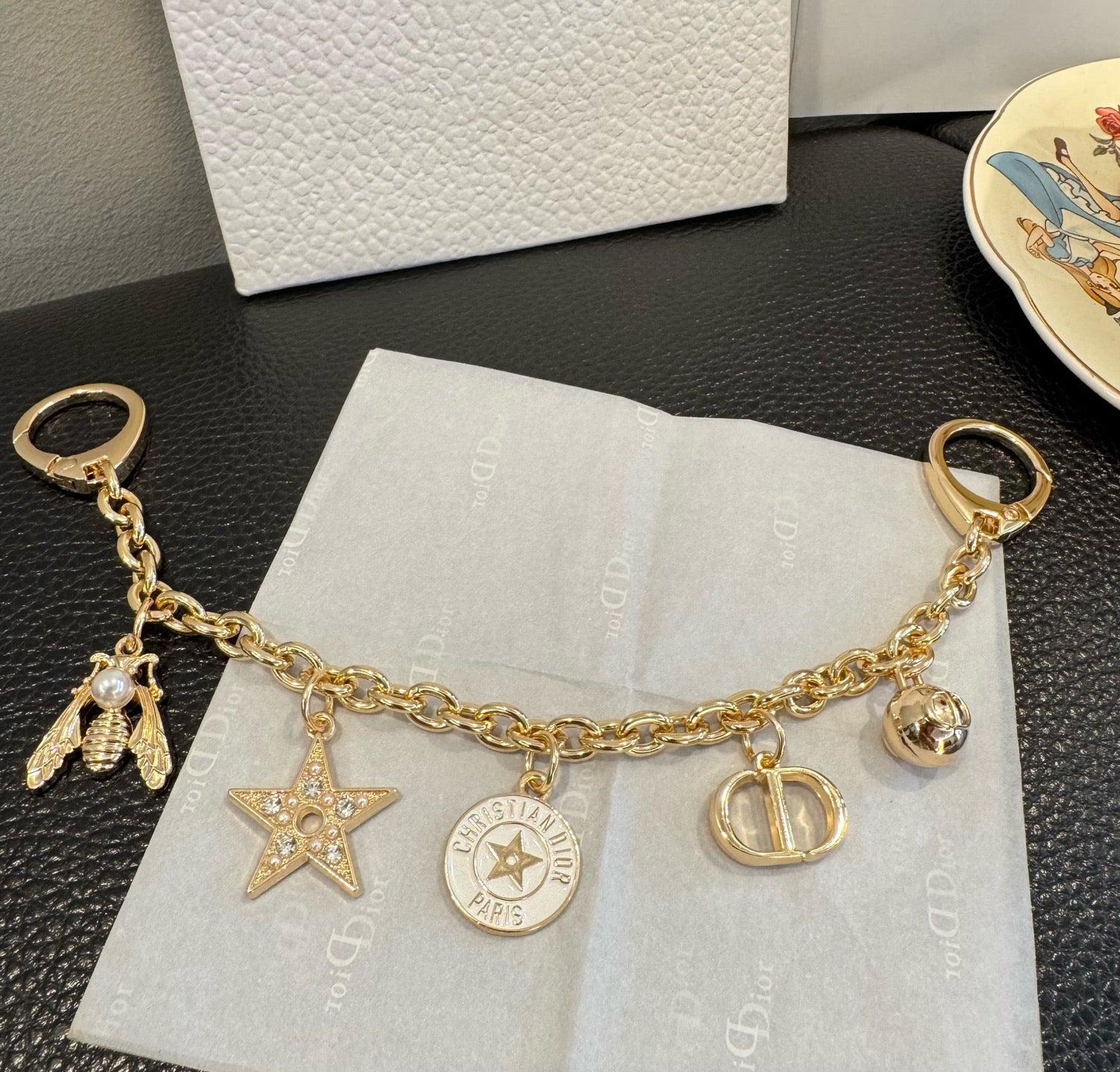 Dior Metal Charm Keychain 353620