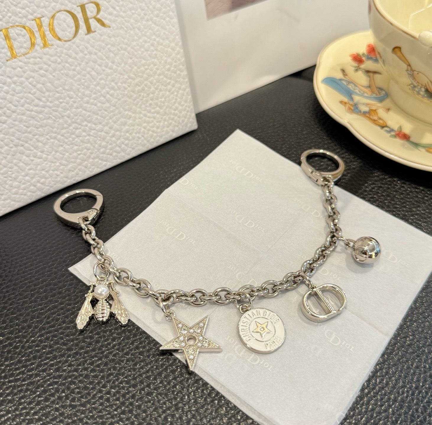 Dior Metal Charm Keychain 353620