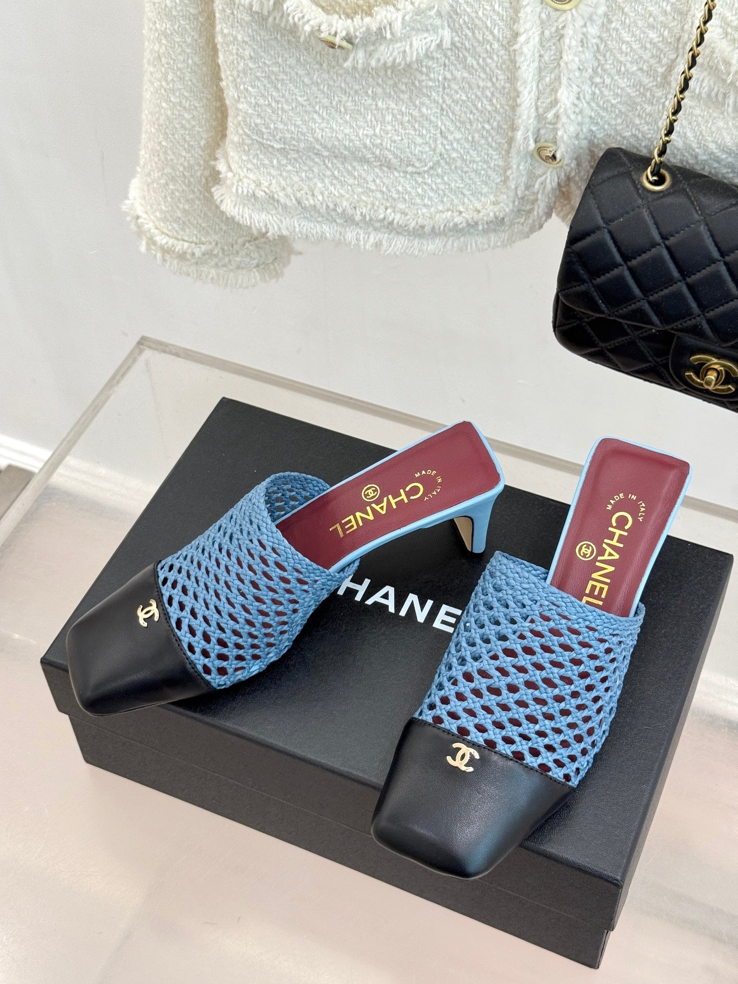 Chanel 2026 Mules 65mm Mesh Sheepskin 920499
