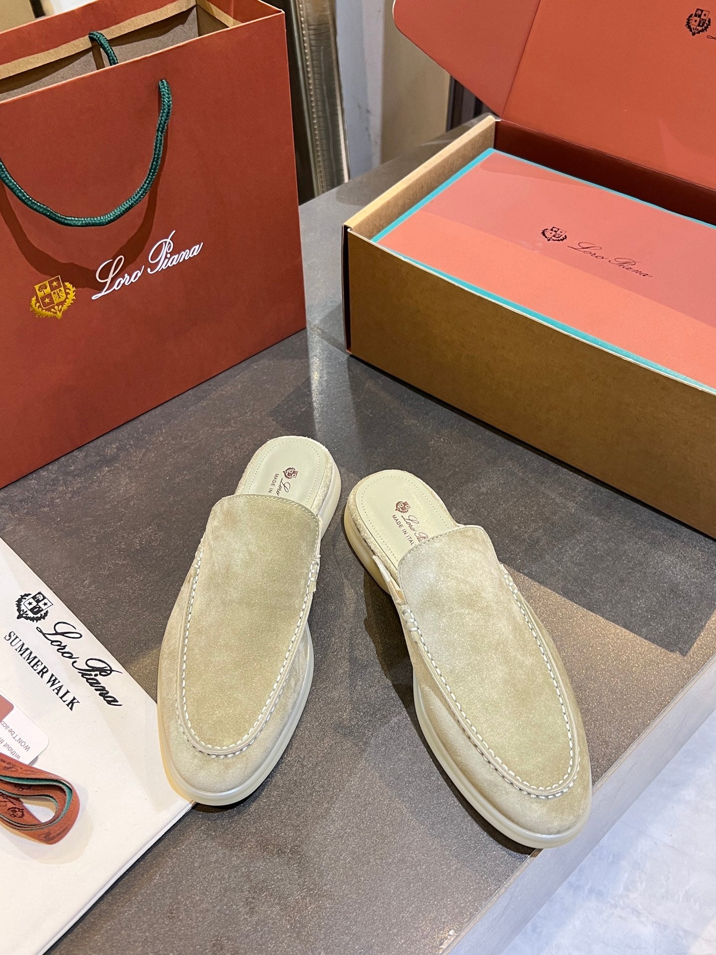 Loro Piana 2026 Summer Walk Mule Suede 921954