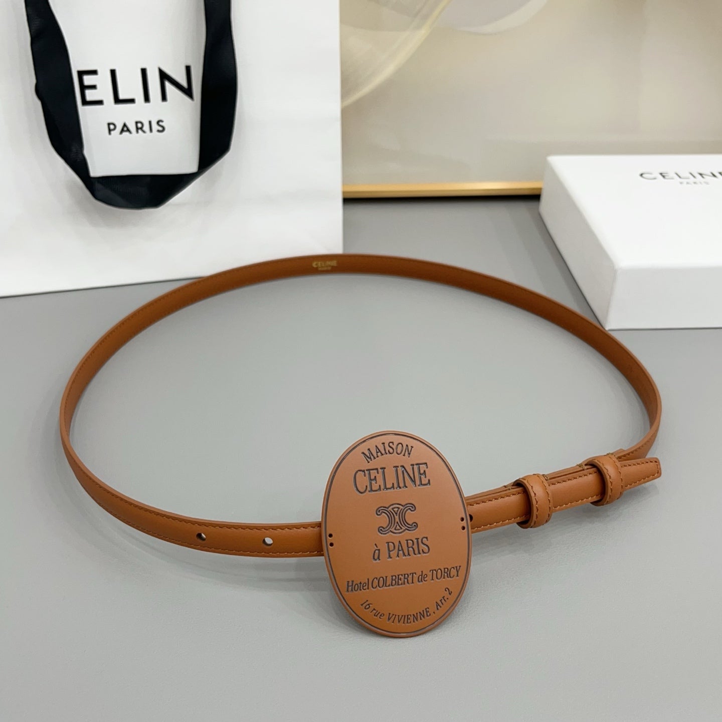 Celine 2026 Arc de Triomphe 13mm Leather Belt