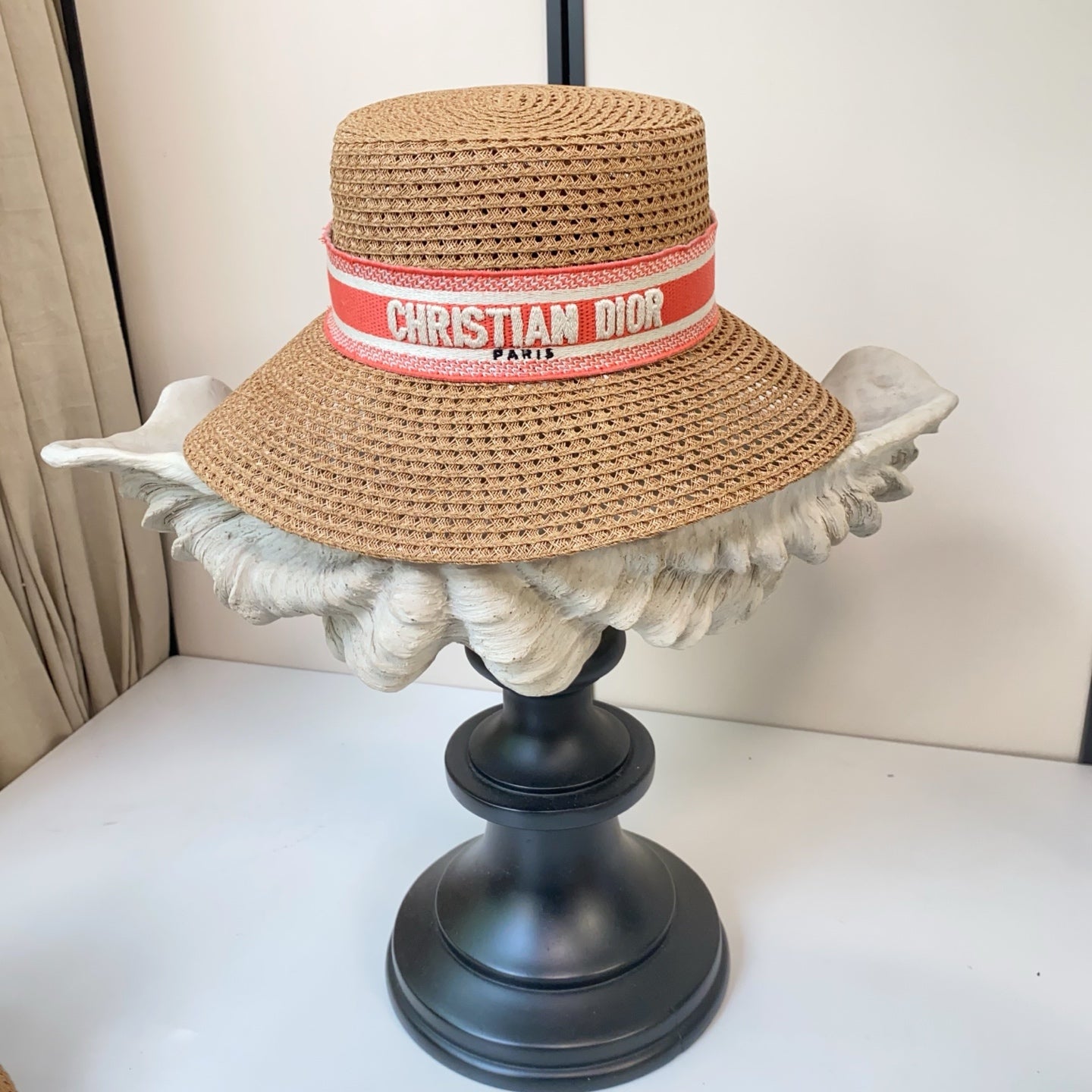 Dior Straw Hat With Embroidered Logo 212956