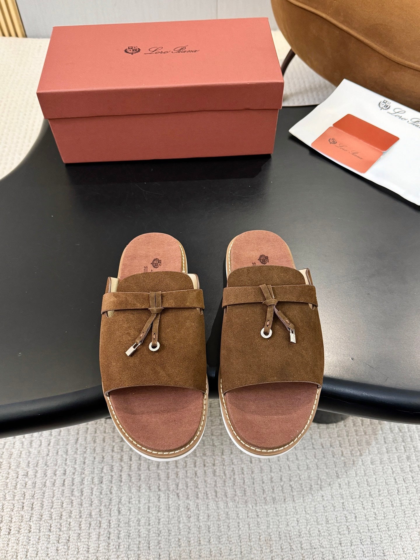 Loro Piana 2026 Summer Walk Slide Sandal Suede Cowhide 903949