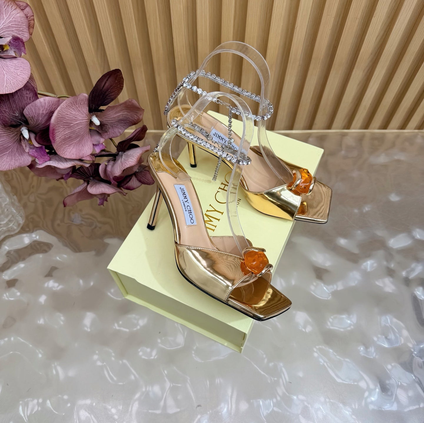 Jimmy Choo 2026 Amber Buckle Sandals 85mm Patent Leather 949779