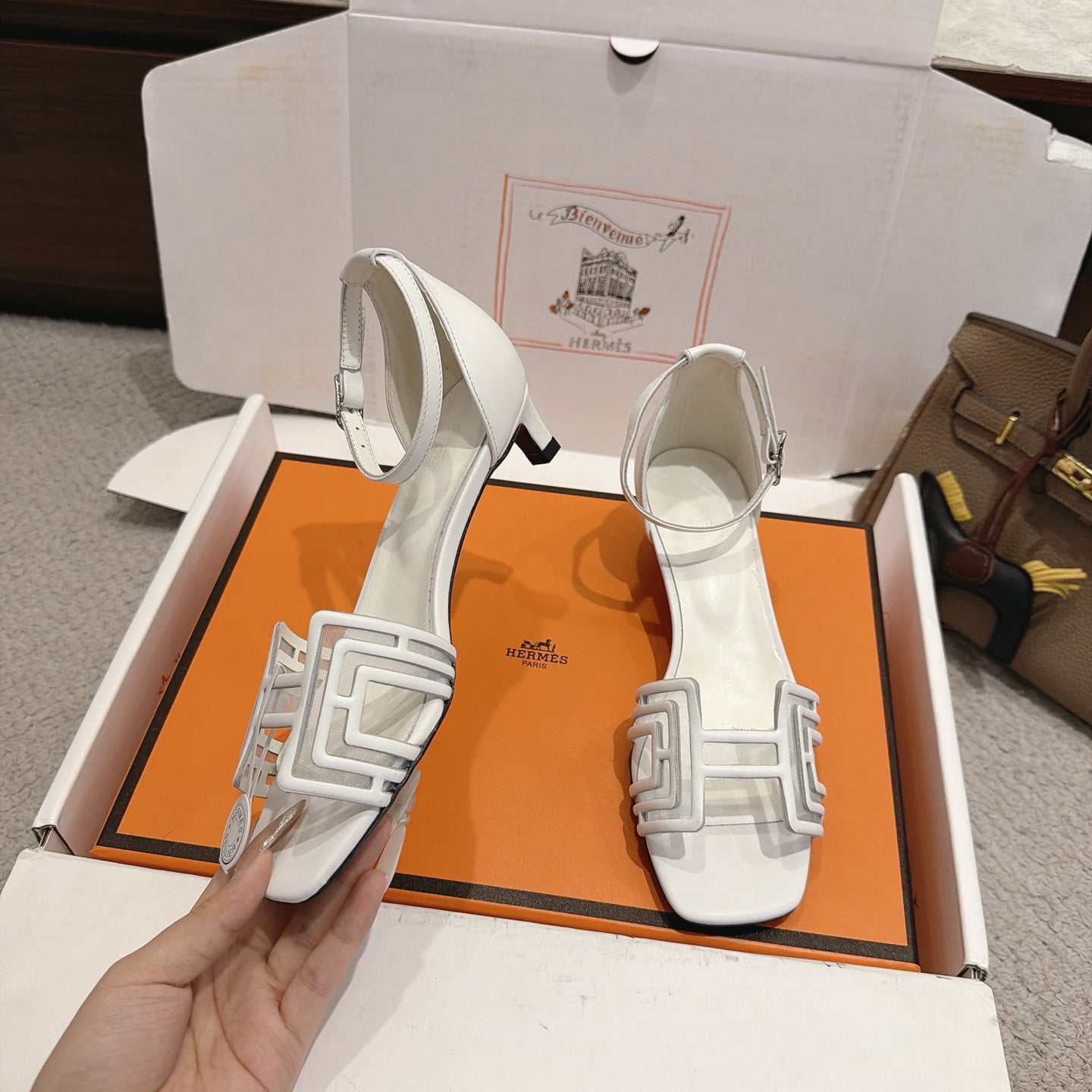 Hermes 2026 Joy Sandal Suede Mesh 898416
