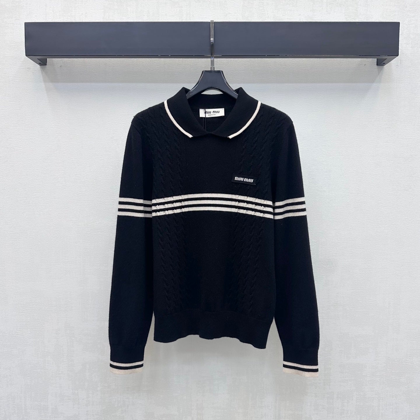 Miumiu 2026 Striped Long-Sleeve Knitwear Wool 418694