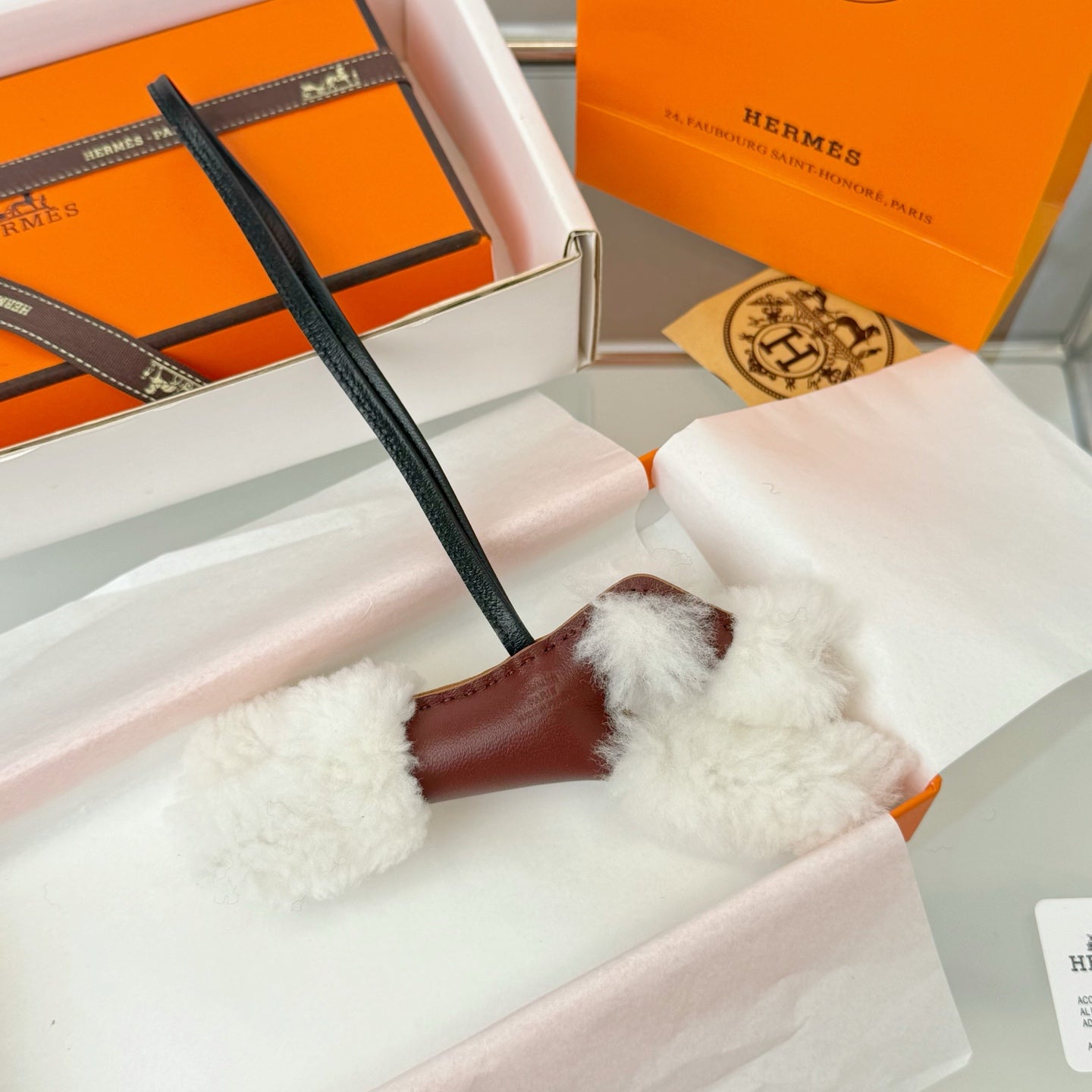 Hermes Budy Charm Leather Wool