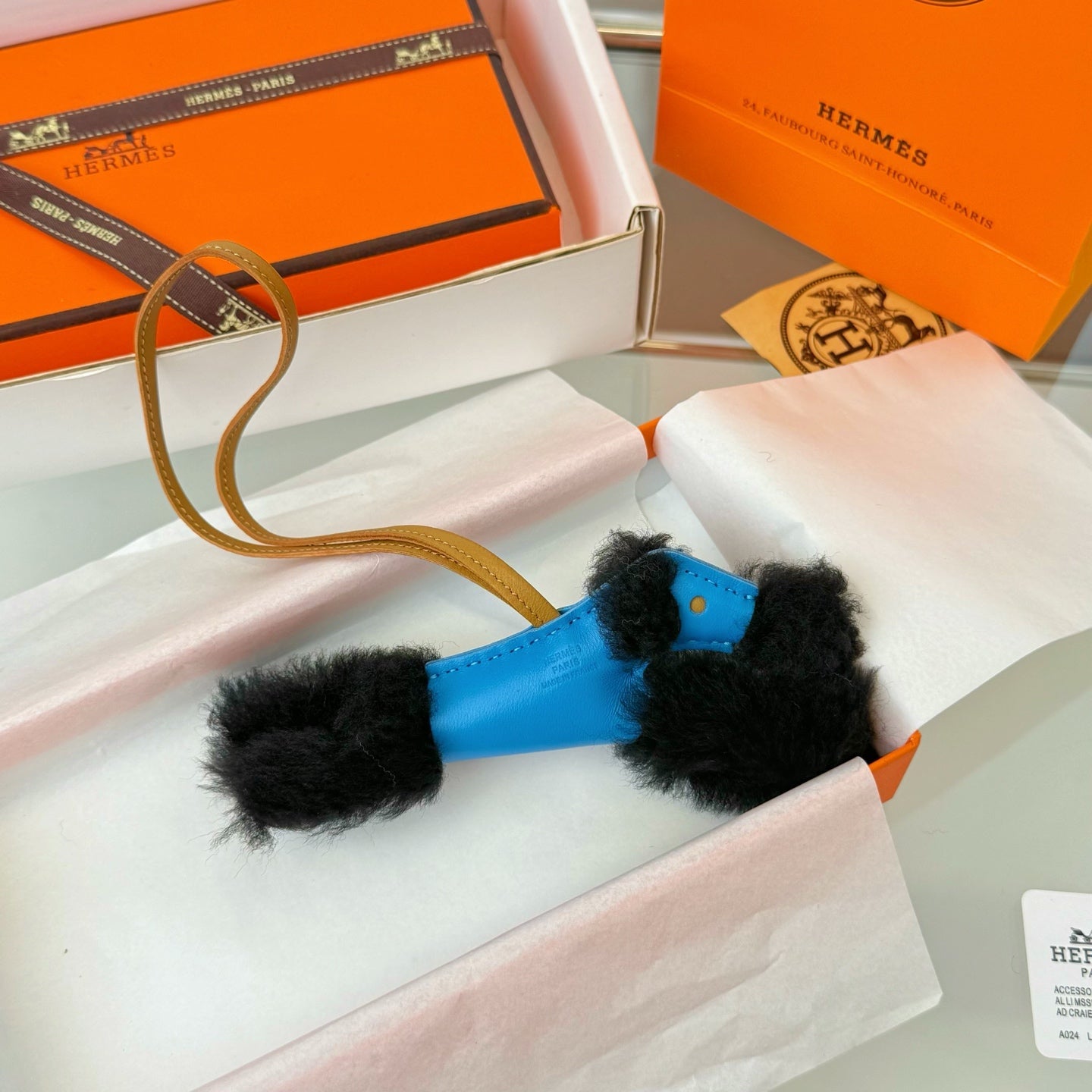 Hermes Budy Charm Leather Wool