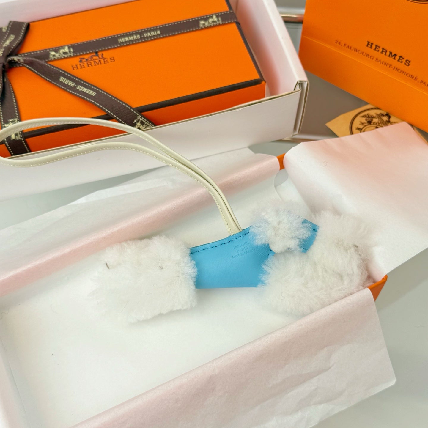 Hermes Budy Charm Leather Wool