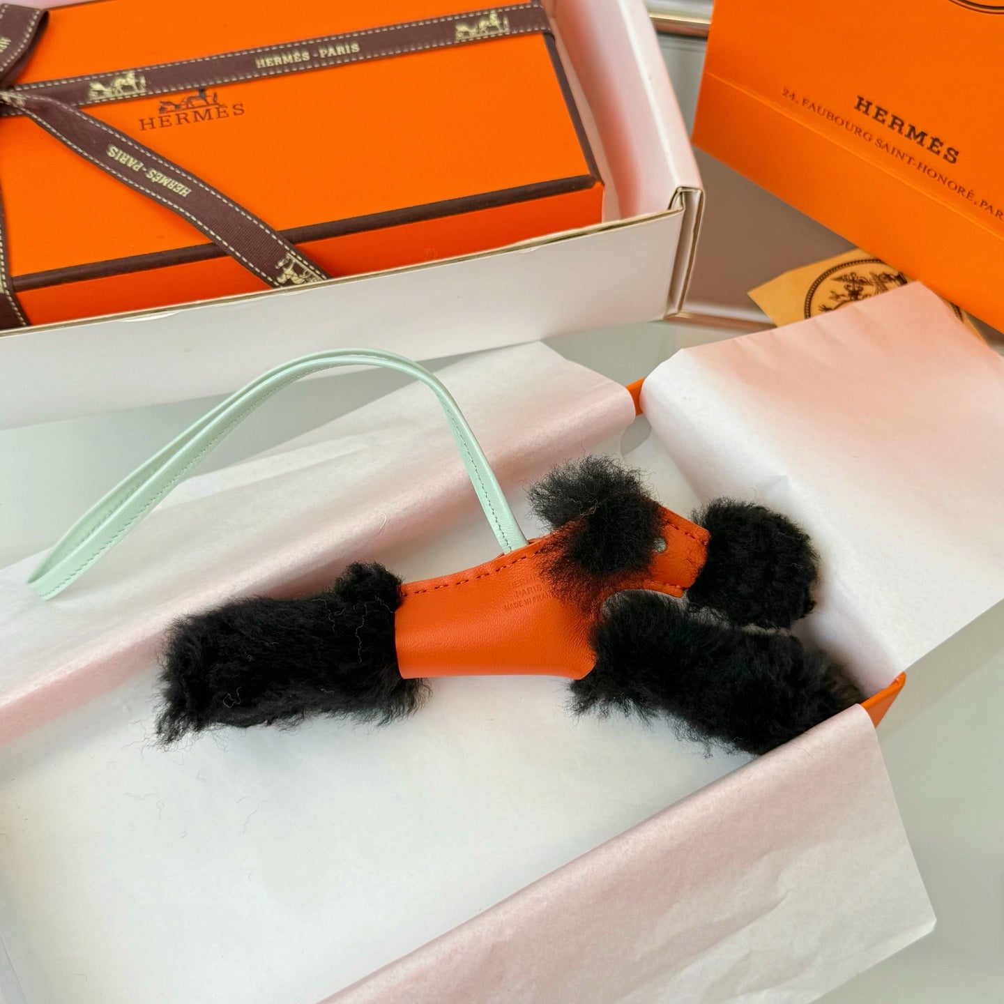 Hermes Budy Charm Leather Wool