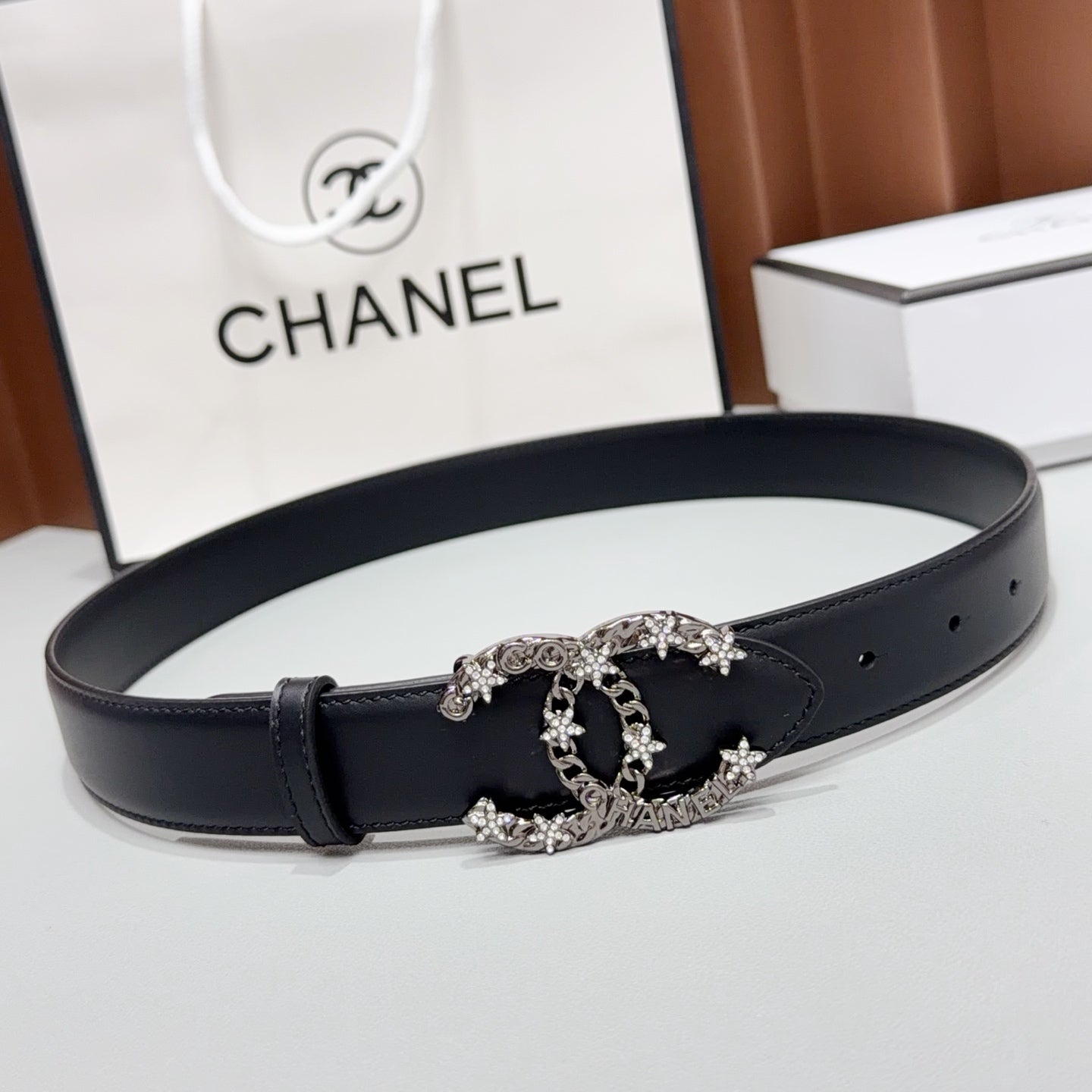 Chanel 2026 CC Buckle Belt 30mm Leather 215274