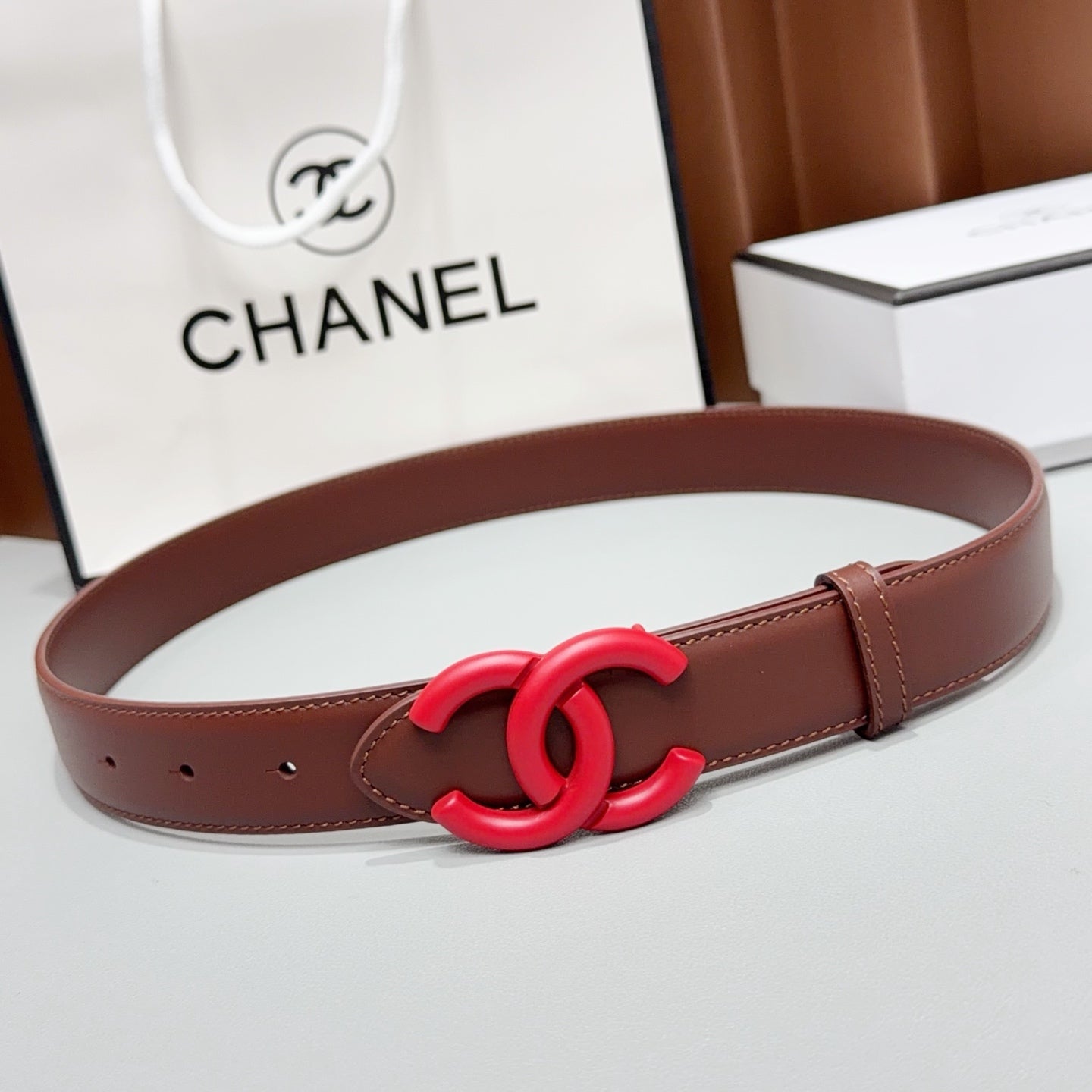 Chanel 2026 CC Buckle Belt 30mm Leather 215274