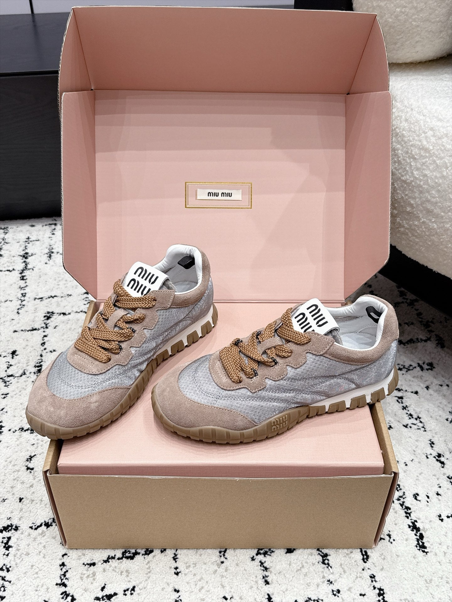 Miumiu 2026 Tyre Sneakers Fabric Suede 955041
