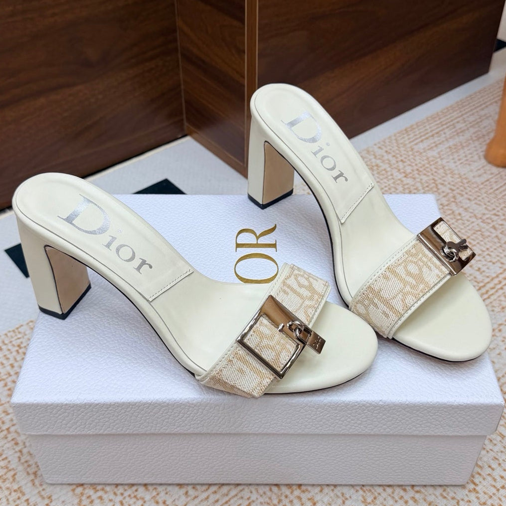 Dior 2026 Avenue Sandals 85mm Cowhide Canvas 973986