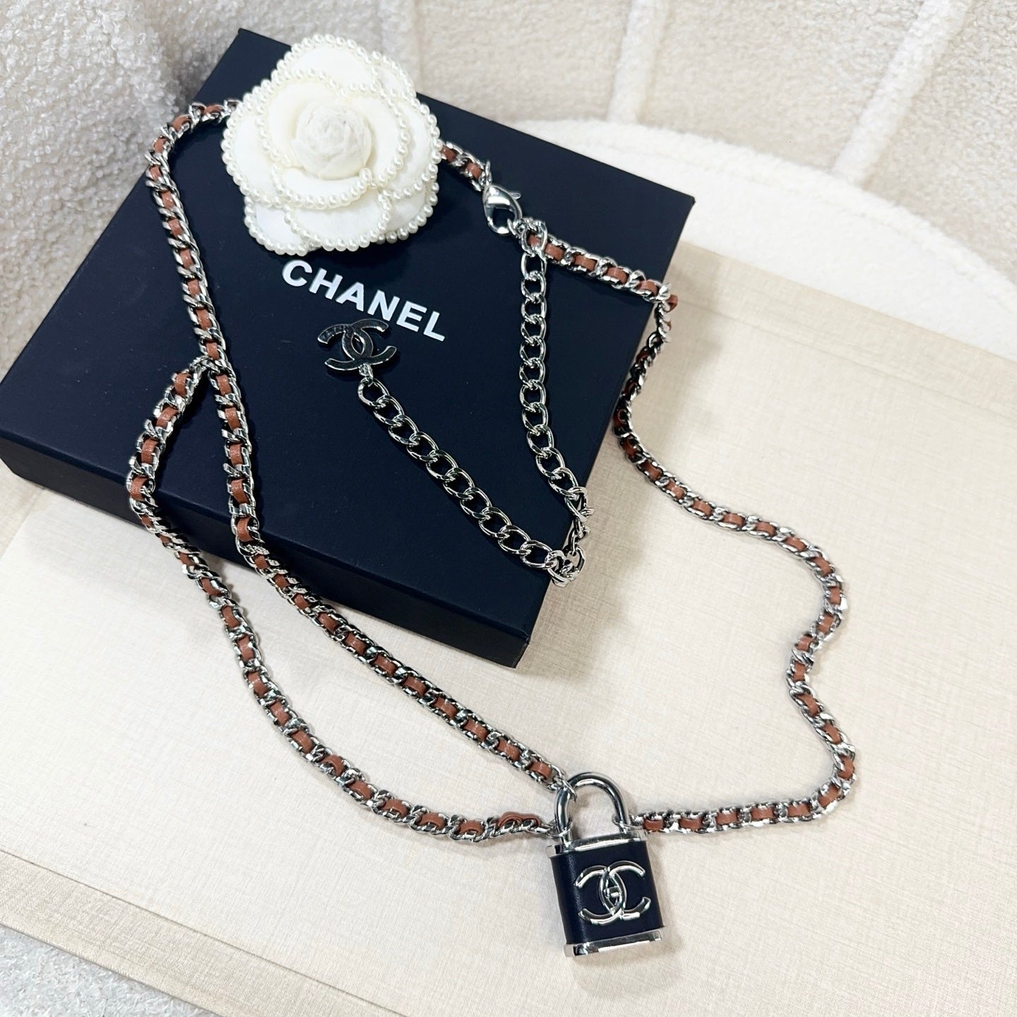 Chanel 2026 CC Padlock Chain Necklace Belt 215448