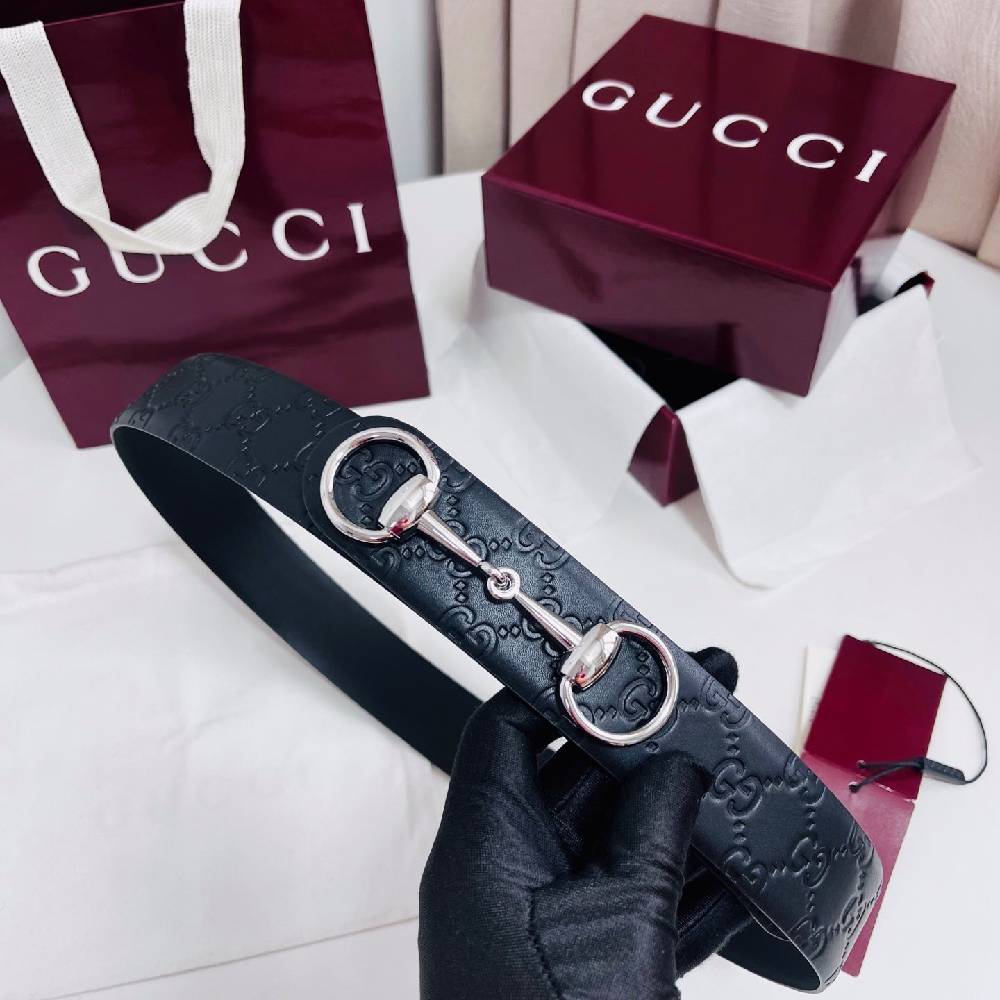 Gucci 2026 GG Supreme Belt 40mm Leather