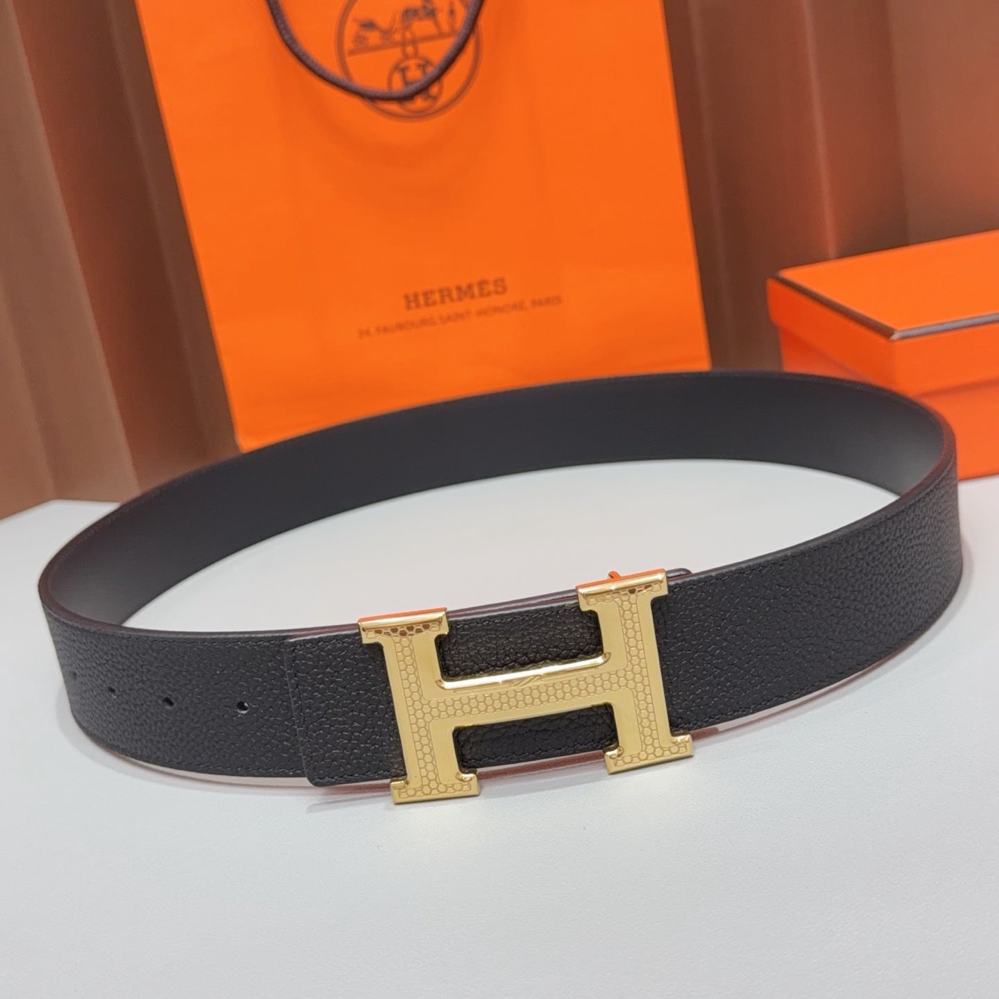 Hermes 2026 H Buckle Belt 40mm Leather 215713