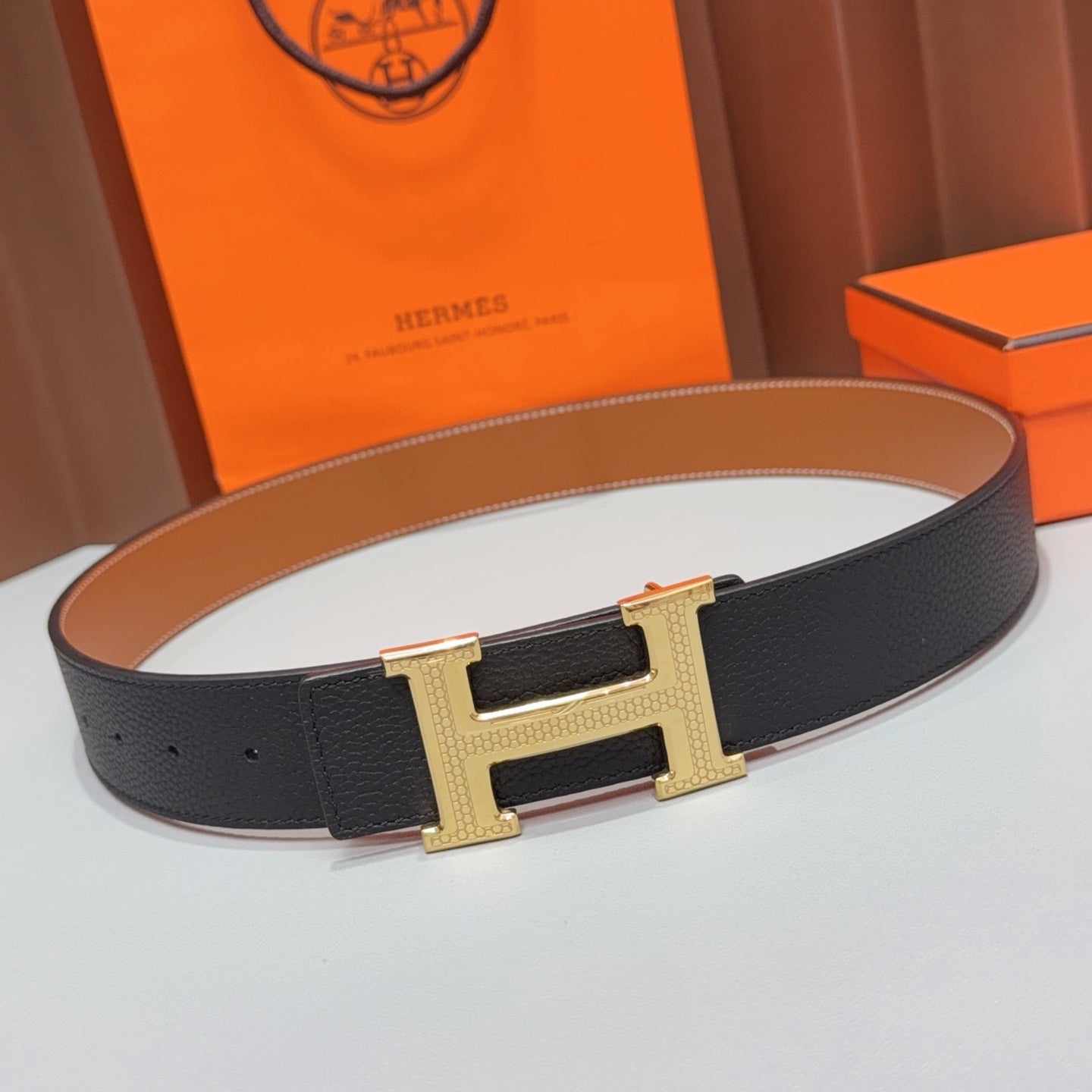 Hermes 2026 H Buckle Belt 40mm Leather 215713